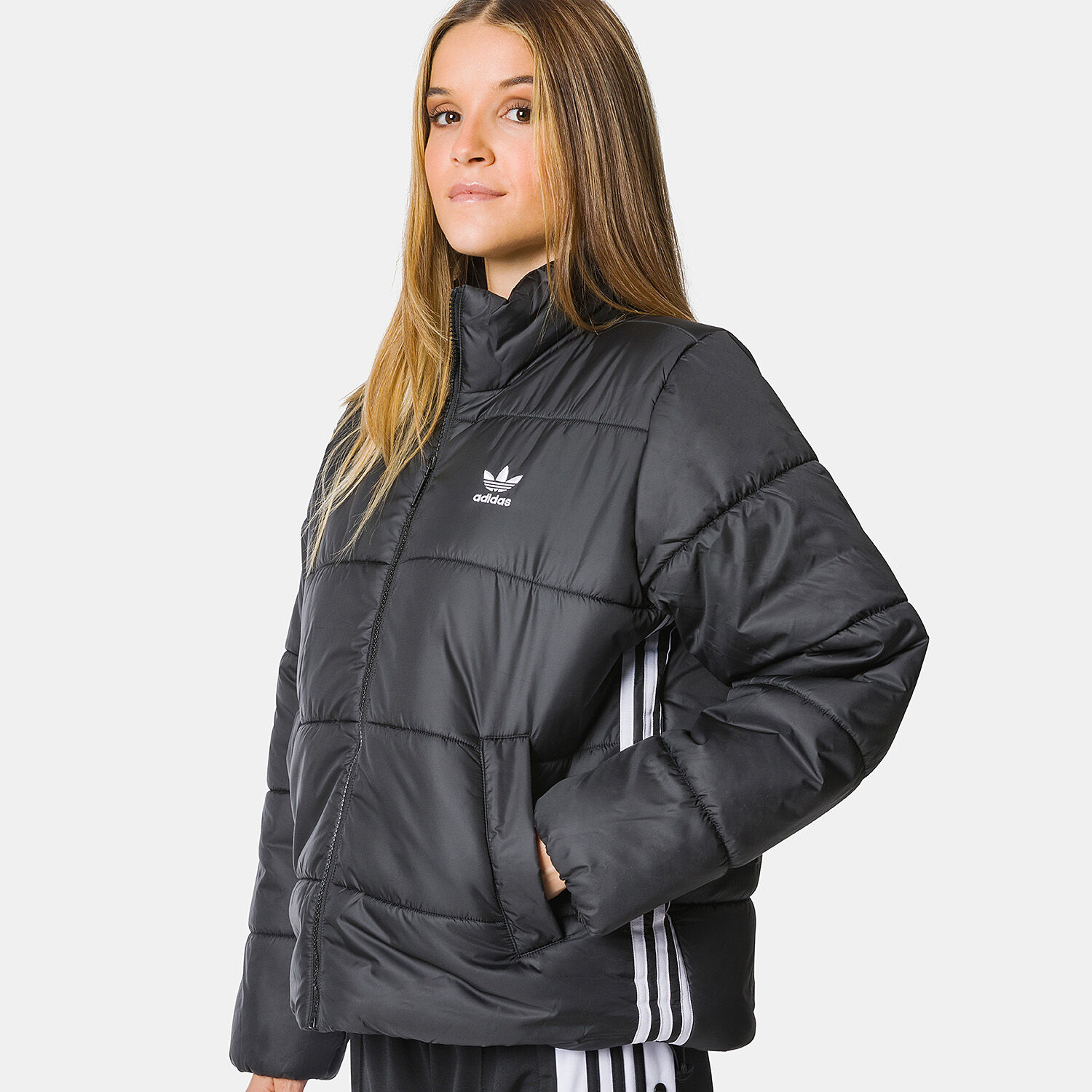 Giacca adidas adicolor Puffer nera e bianca AW LAB