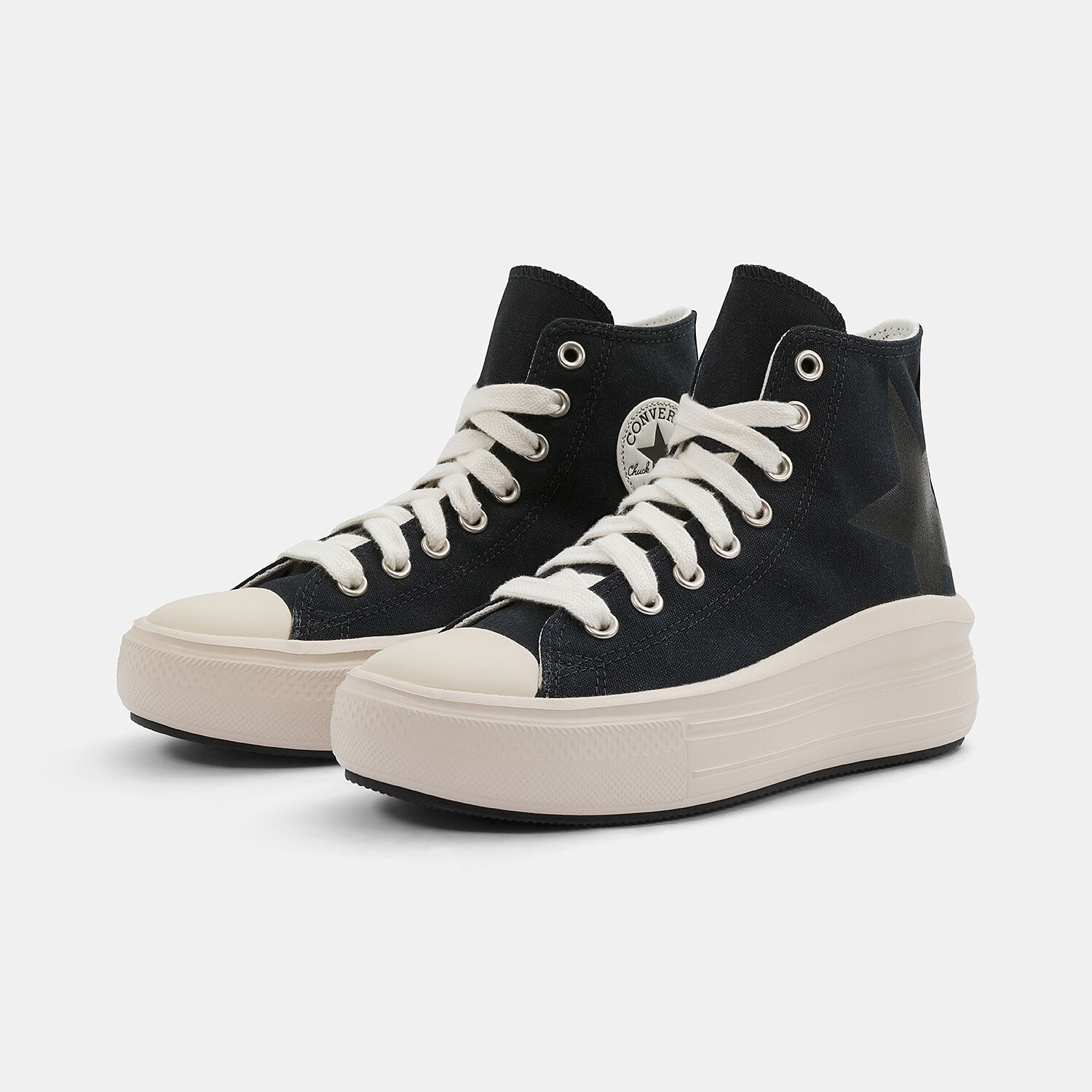 Converse Chuck Taylor All Star Move Platform Large Star nera e