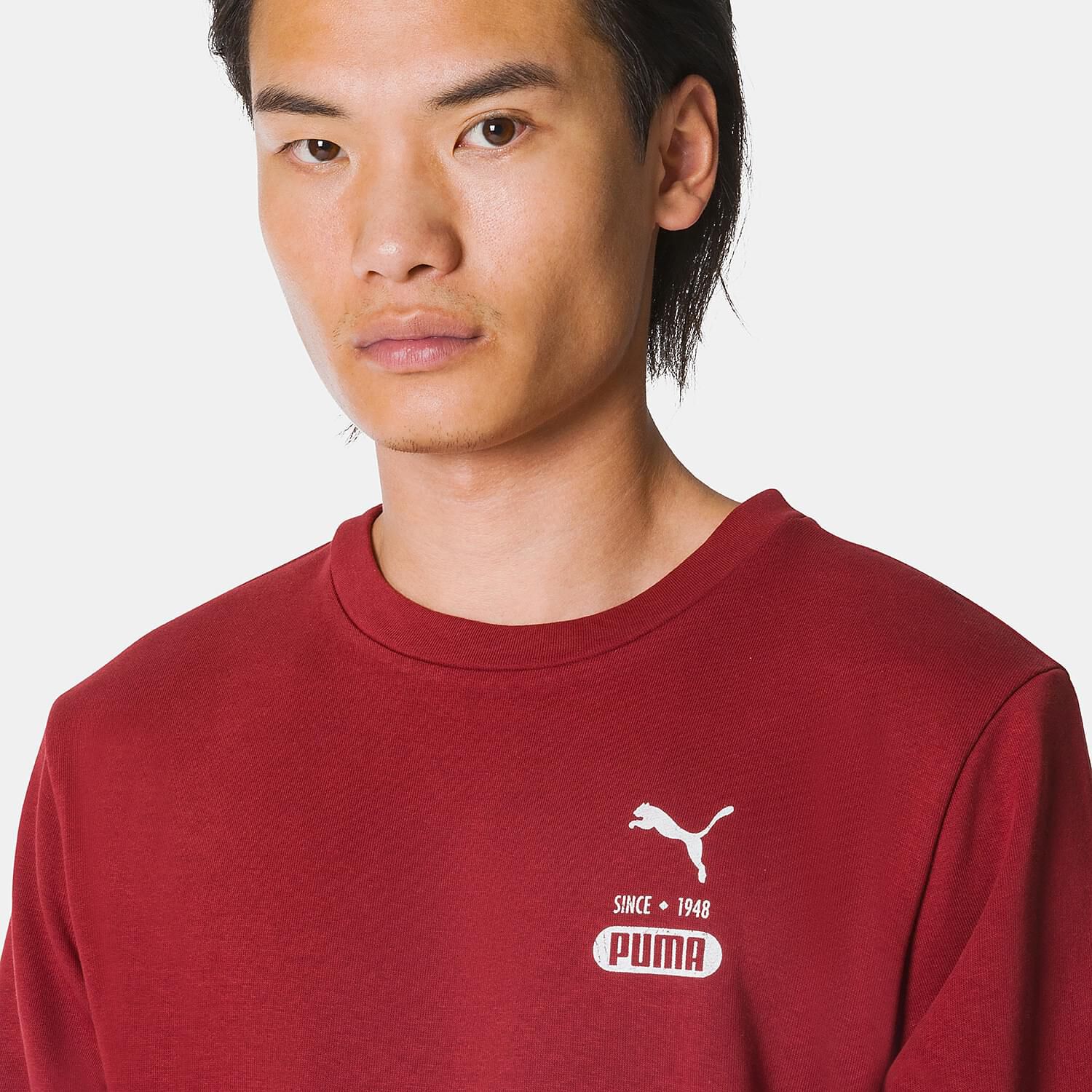 Felpa puma rossa e bianca clearance