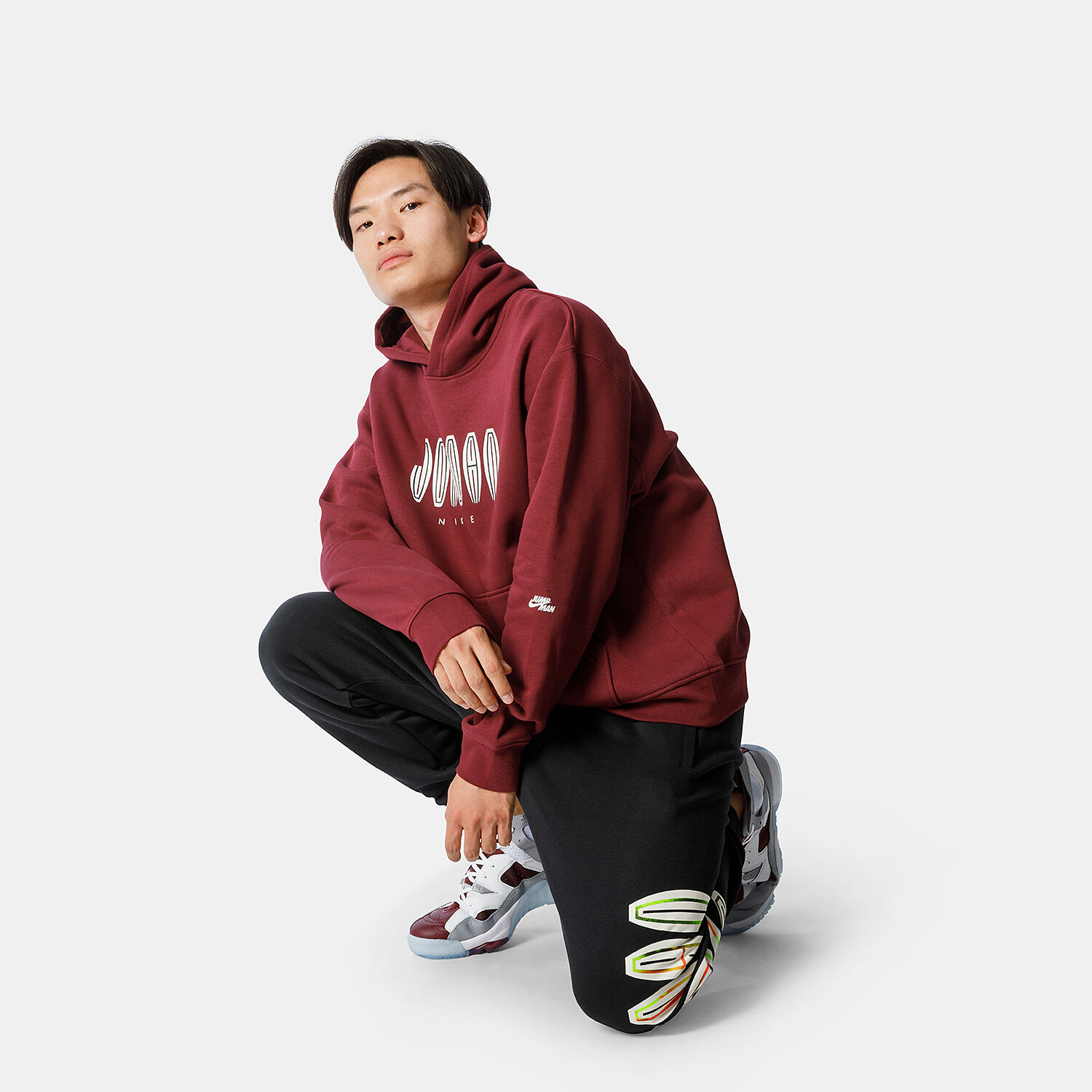 Felpa Jordan Flight MVP bordeaux e bianca AW LAB