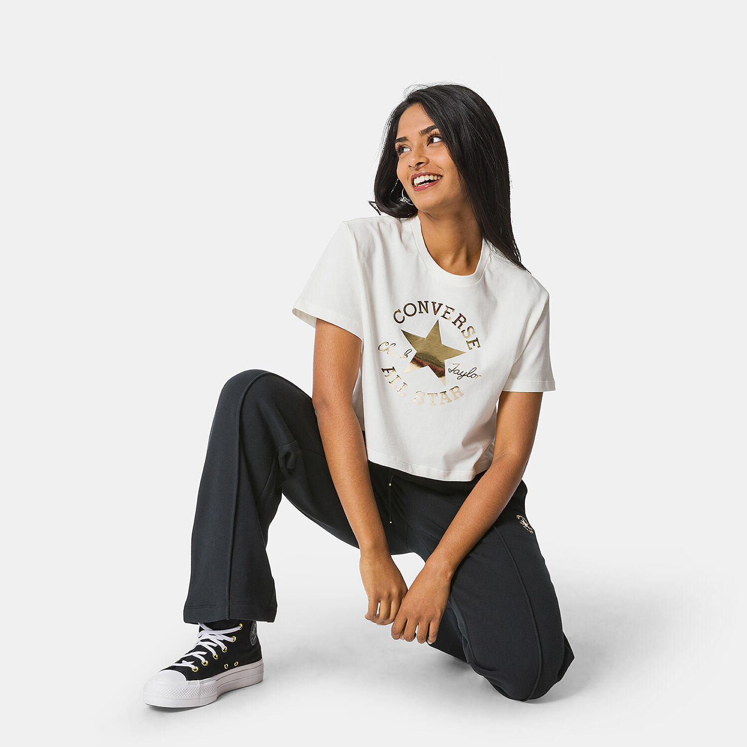 T shirt Converse Chuck Taylor Patch beige e oro AW LAB
