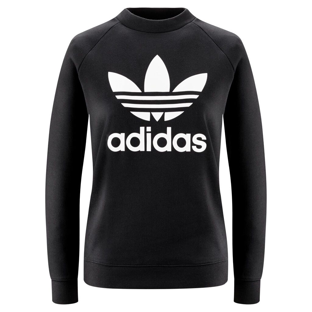 Felpa adidas trefoil nera outlet