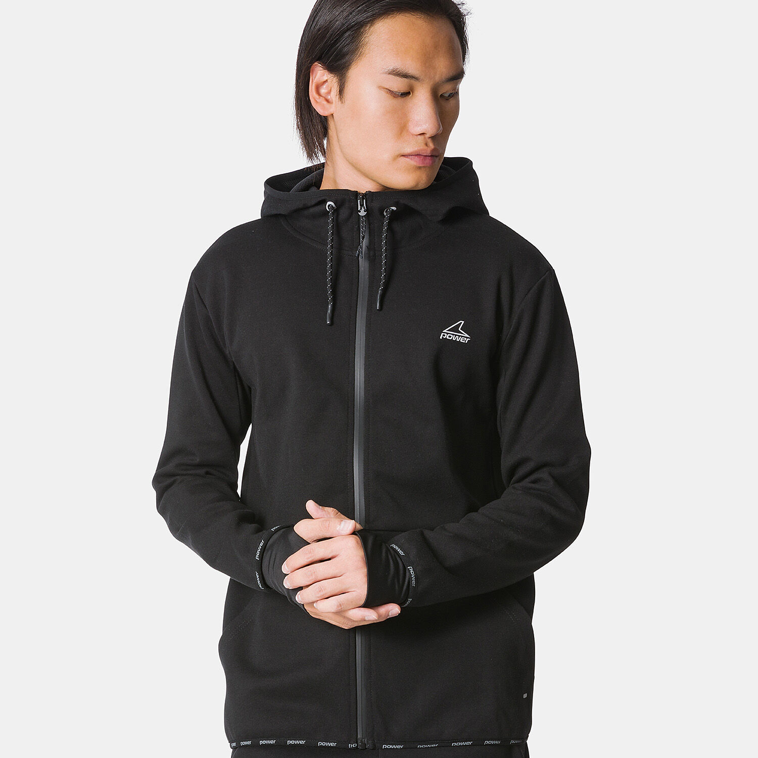 Felpa Power Tech Full zip nera AW LAB