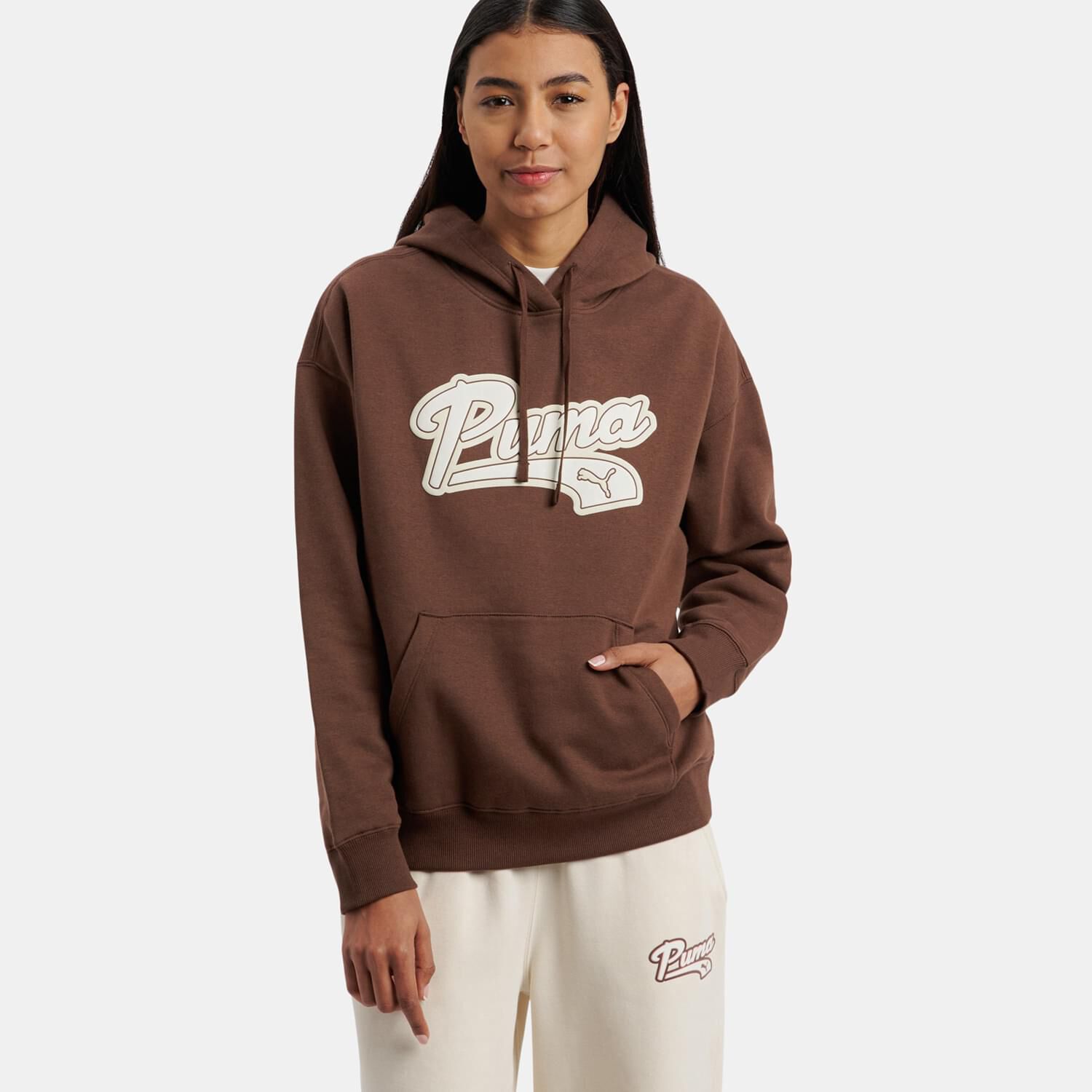 Felpa puma marrone shop
