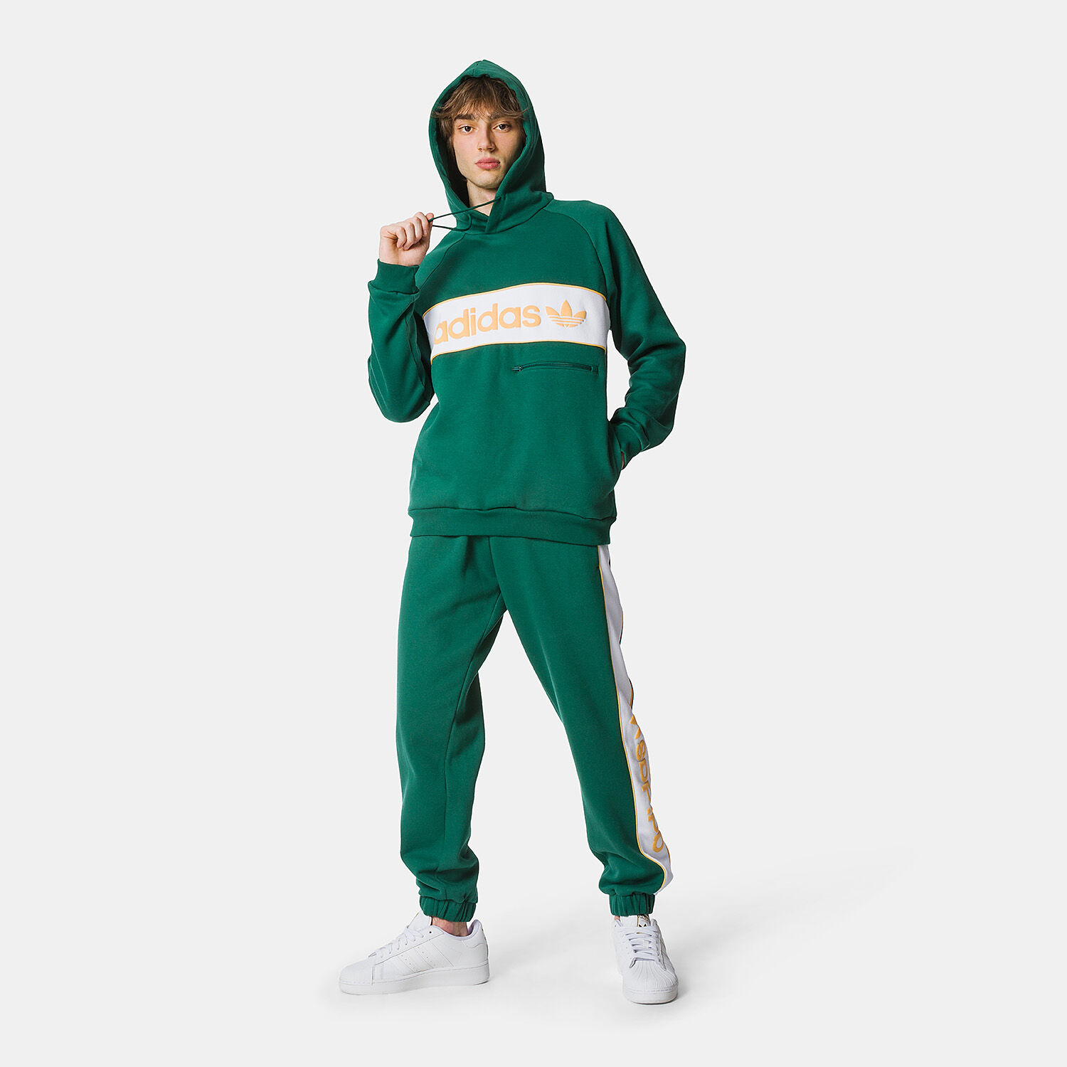 Felpa adidas verde e bianca sale