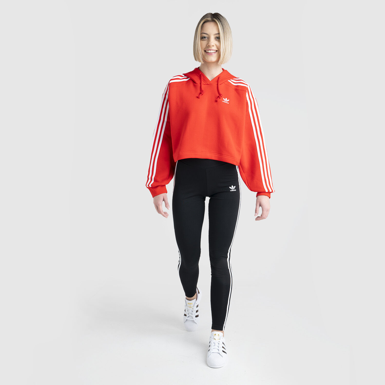 Felpa adidas top rossa e bianca
