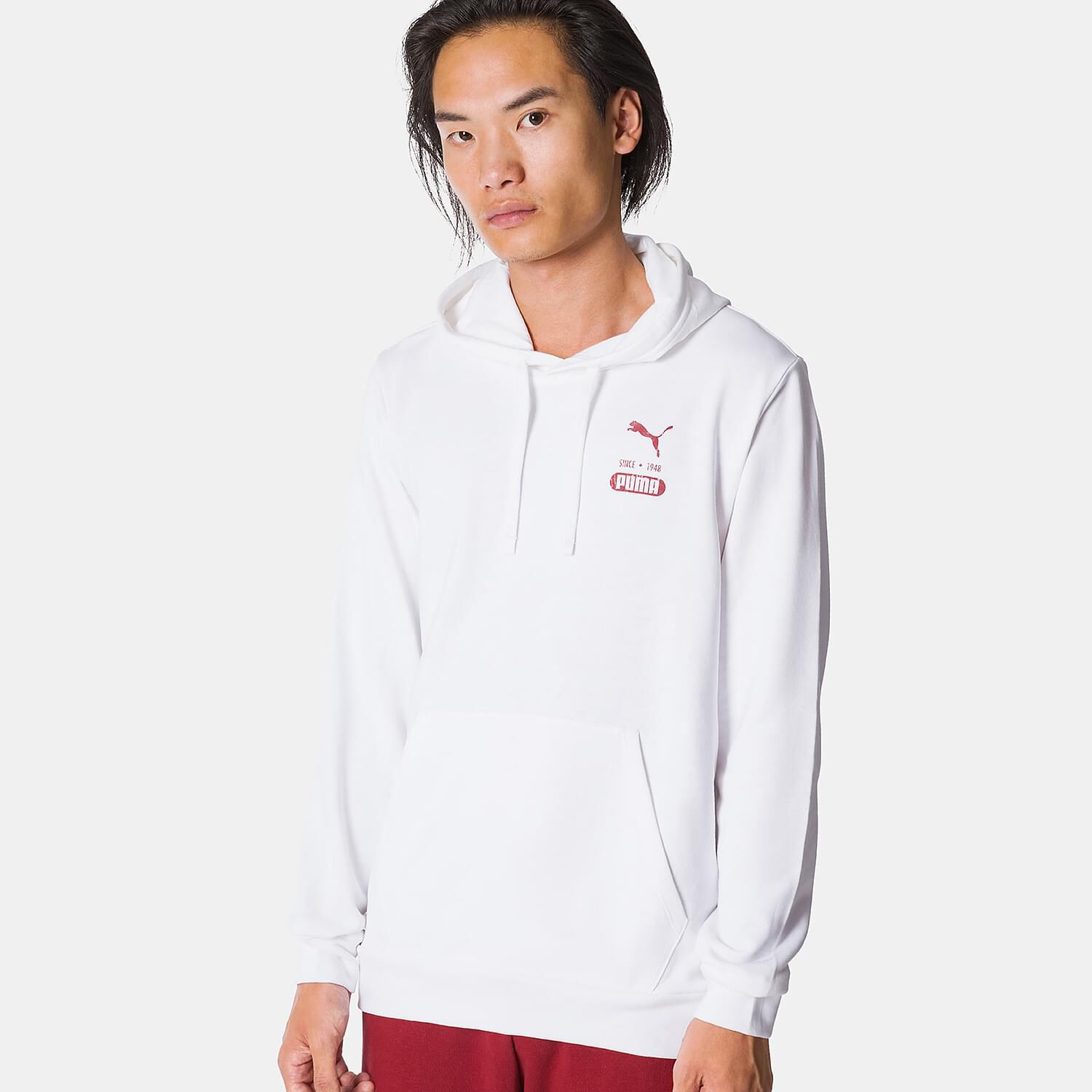 Felpa Puma Graphic SMU bianca e rossa AW LAB