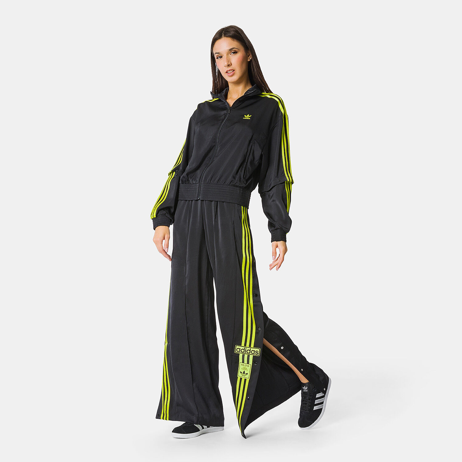 Pantaloni adidas Adibreak Satin neri e gialli AW LAB