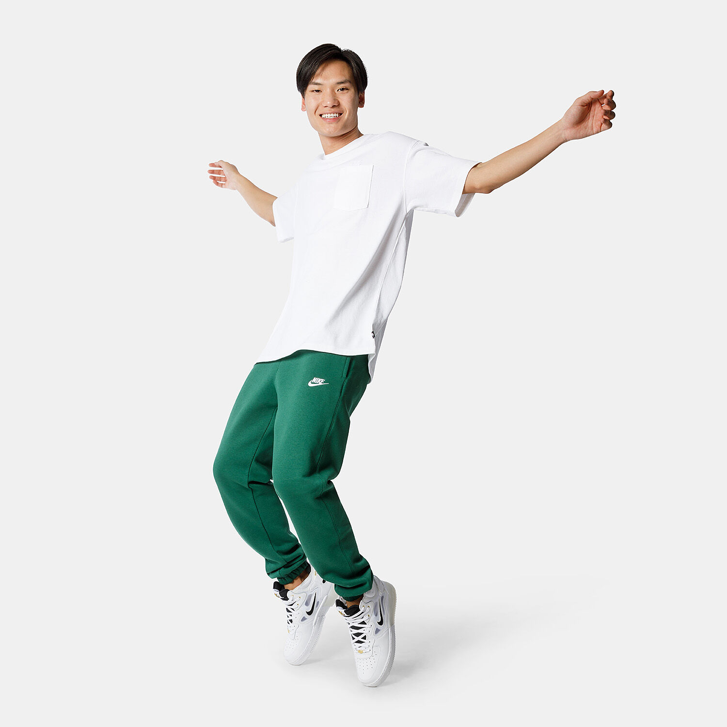 Pantaloni nike clearance verdi strisce bianche