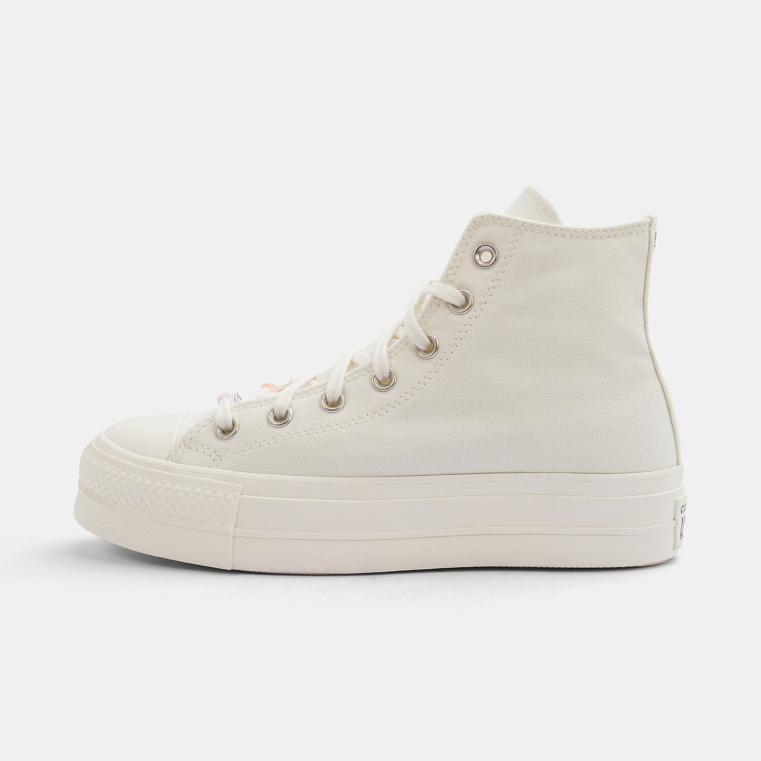 Converse Chuck Taylor All Star Lift Platform DIY Beads bianco panna e nere AW LAB