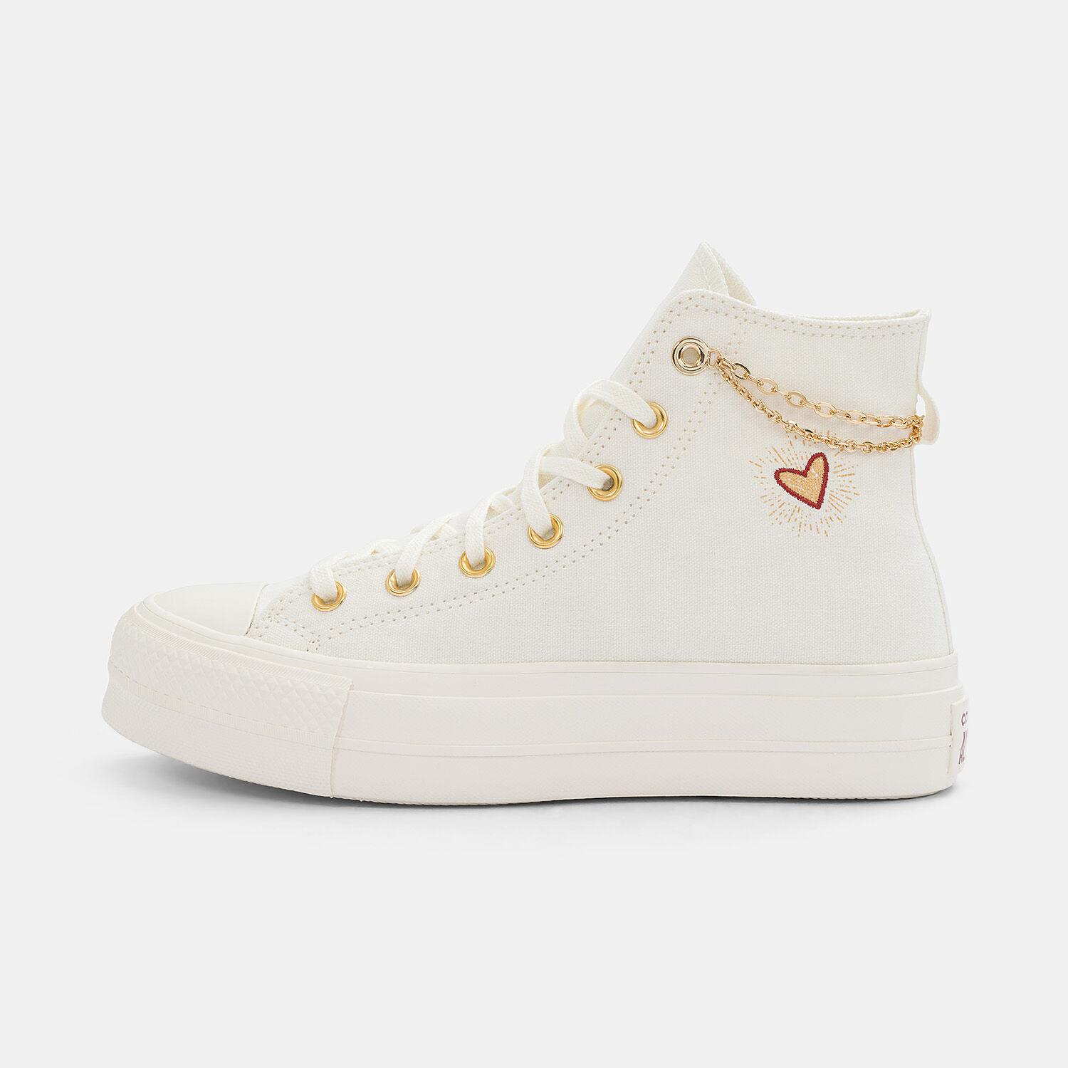 Converse bianche rialzate sale