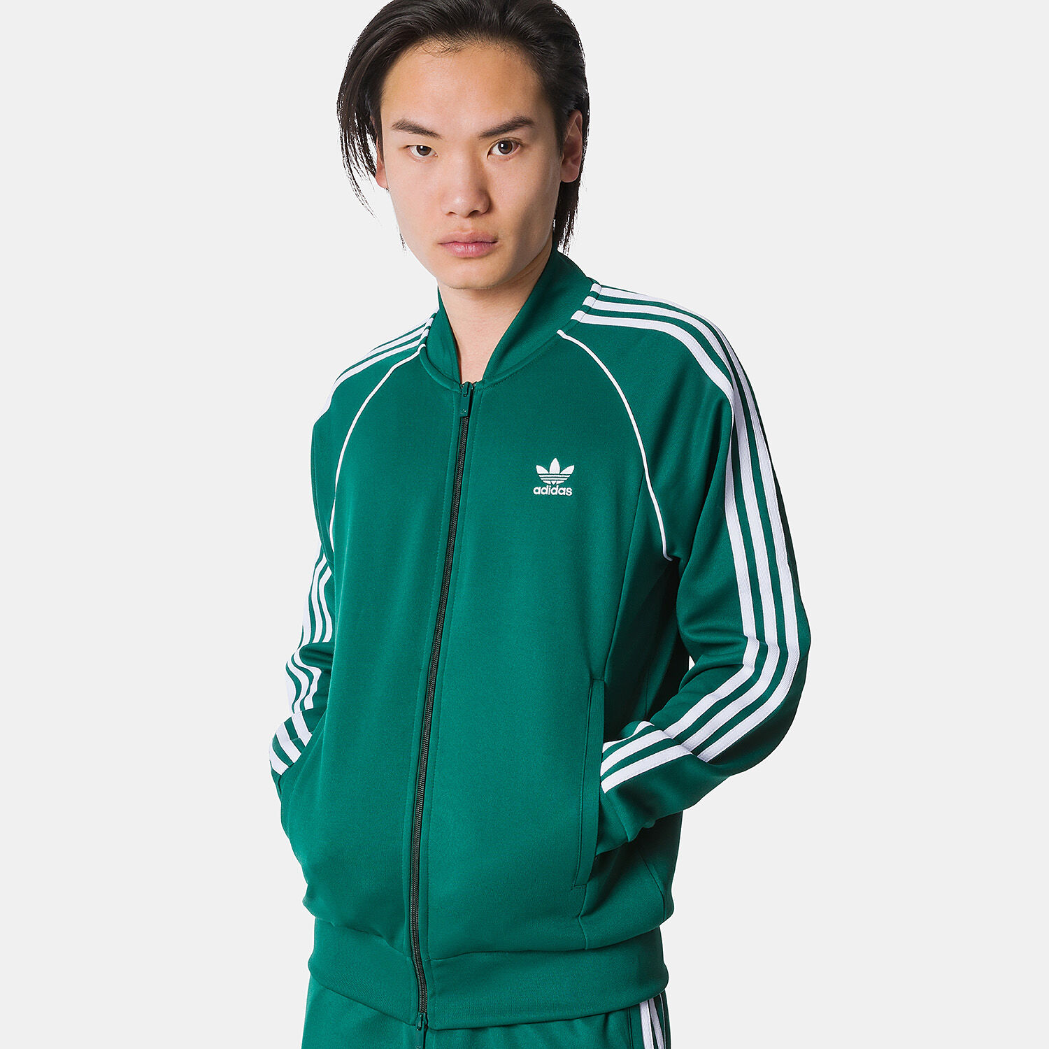 Felpa adidas con zip verde sale
