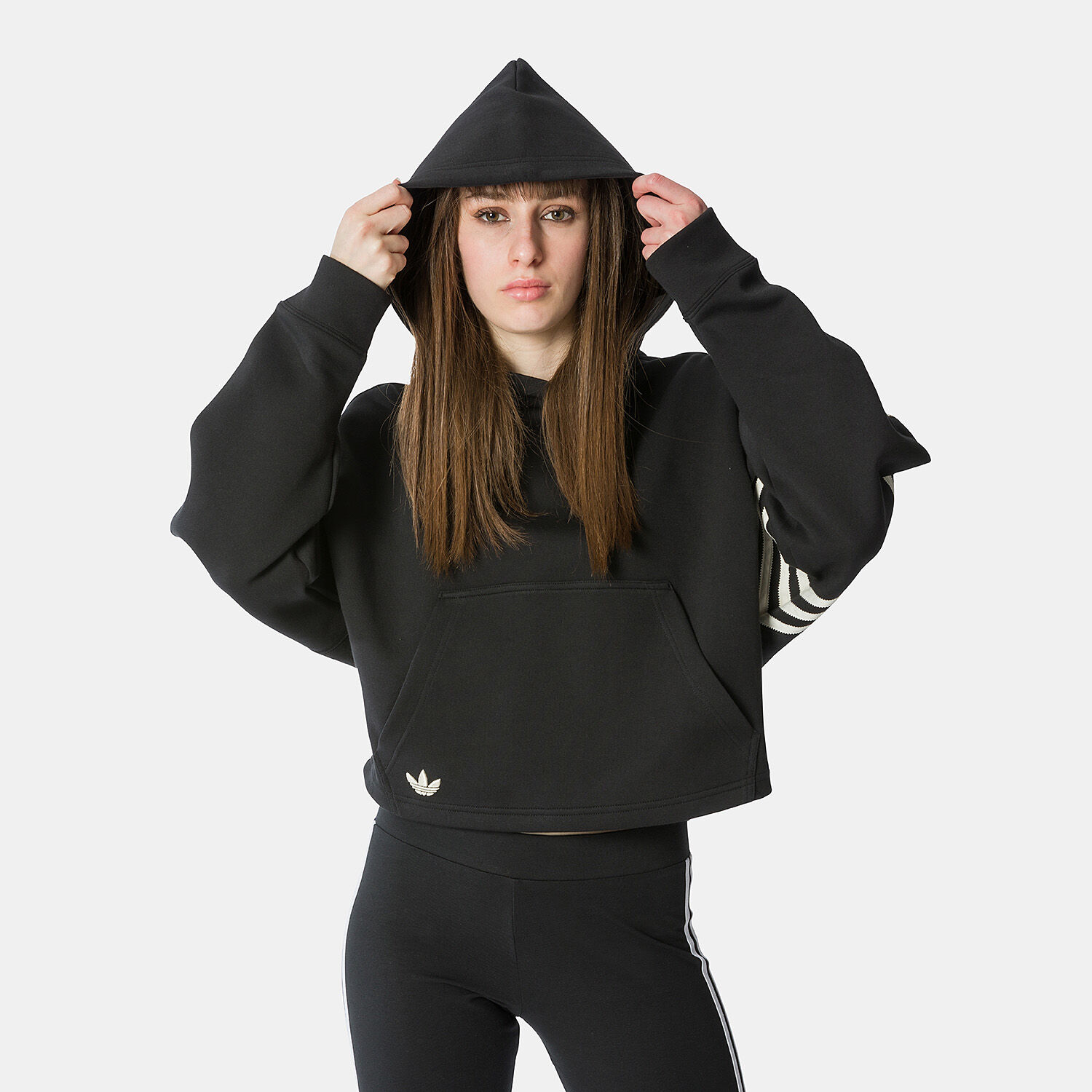 Adidas felpa nera e bianca discount