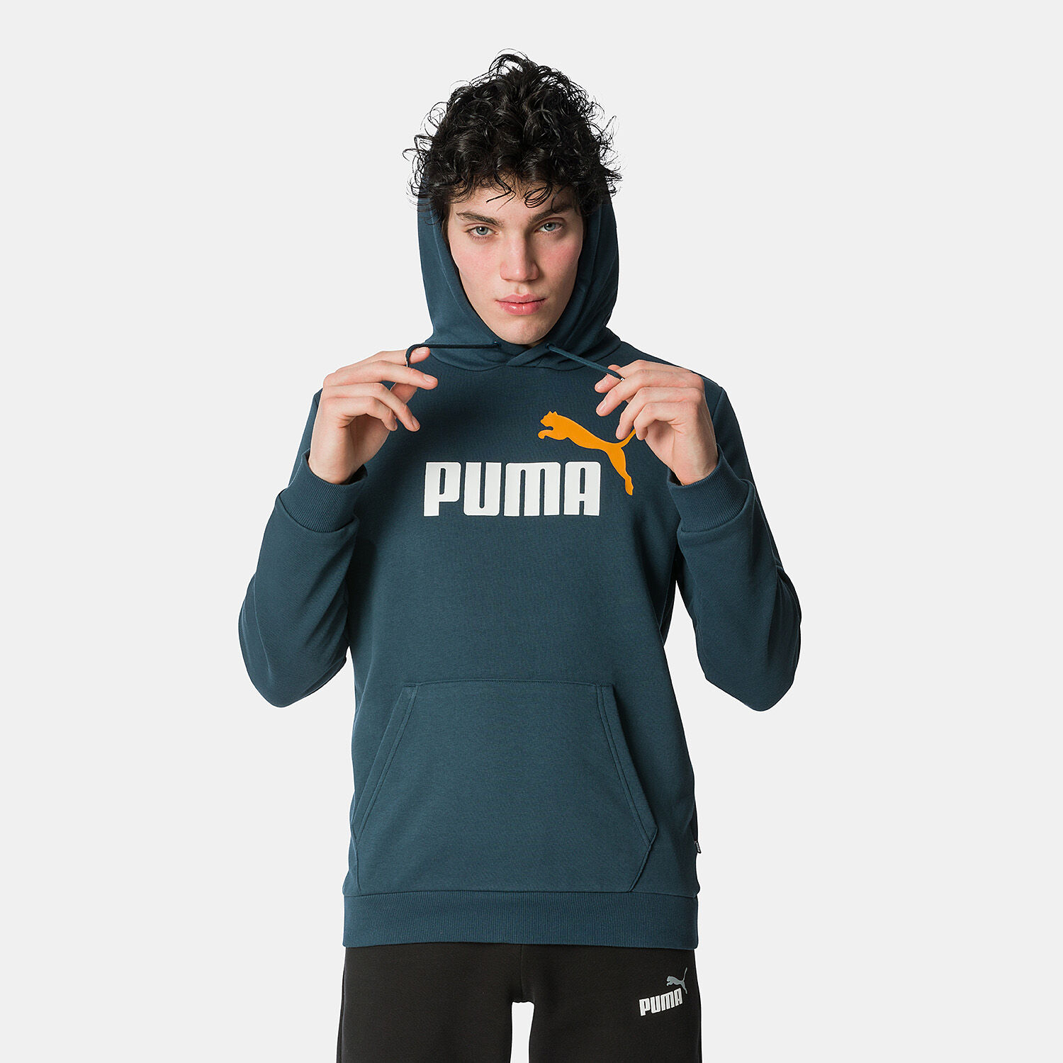Felpa Puma Essentials Big Logo blu e gialla AW LAB