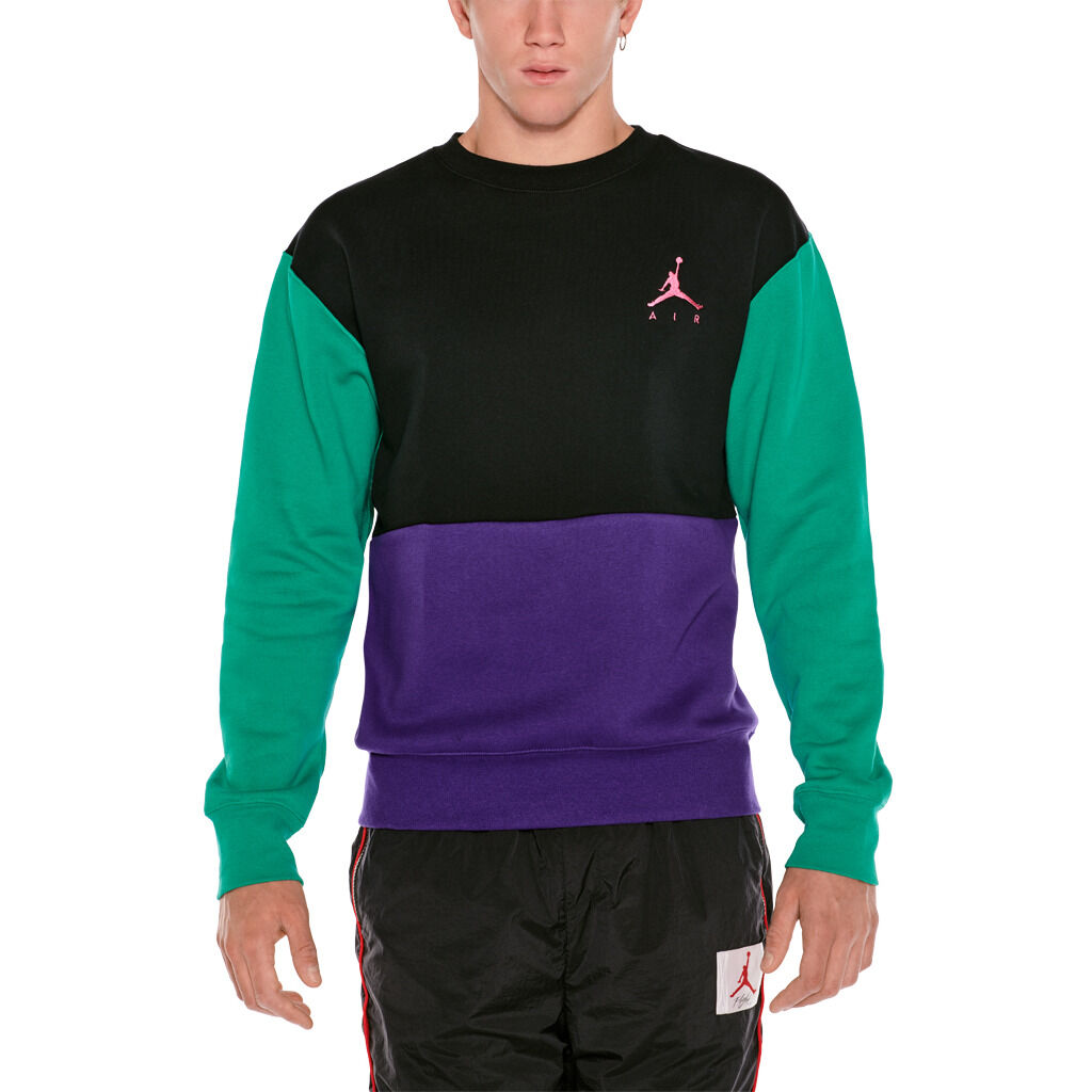 Felpa Girocollo Jordan nera viola e verde AW LAB