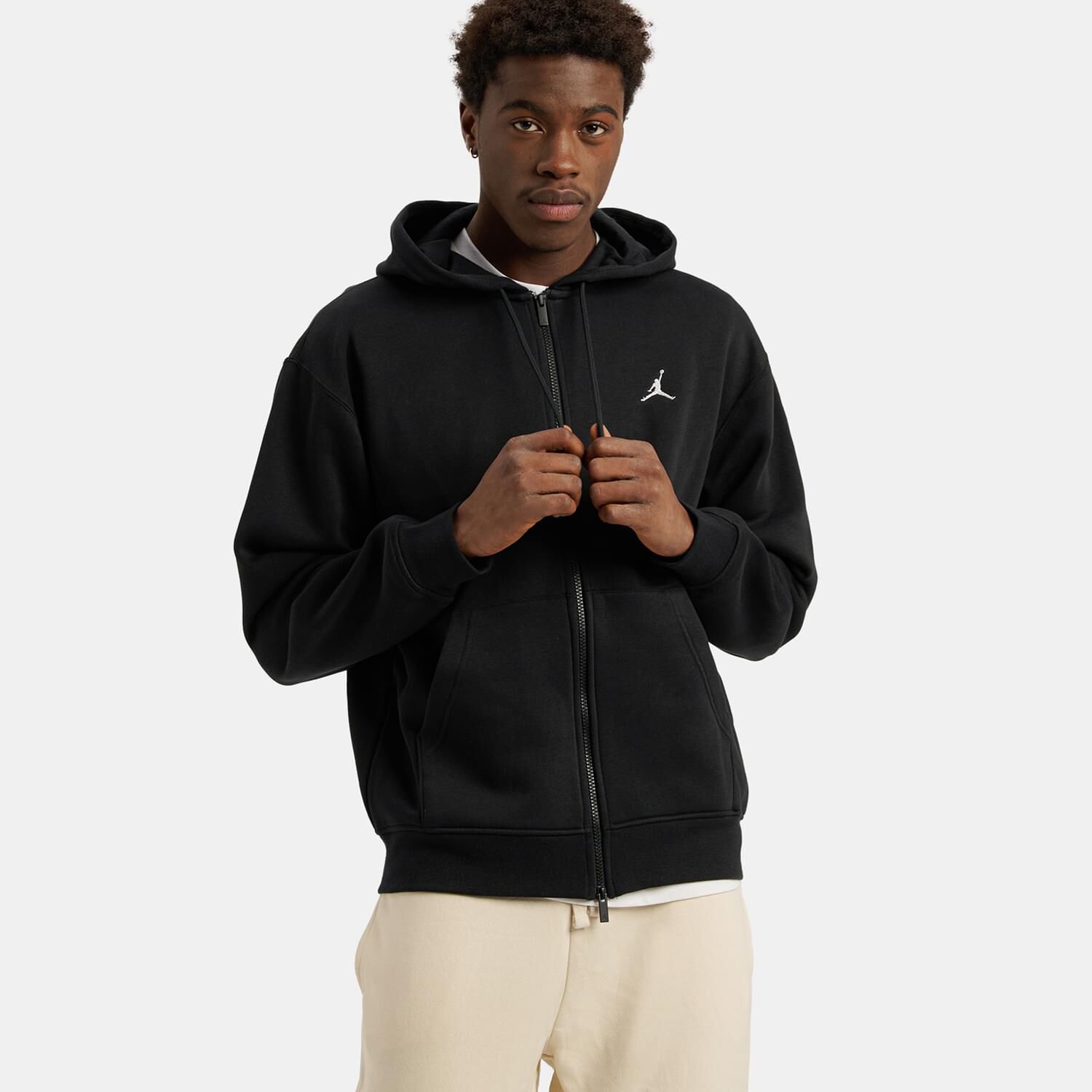 Felpa con zip Jordan Brooklyn Fleece nera AW LAB