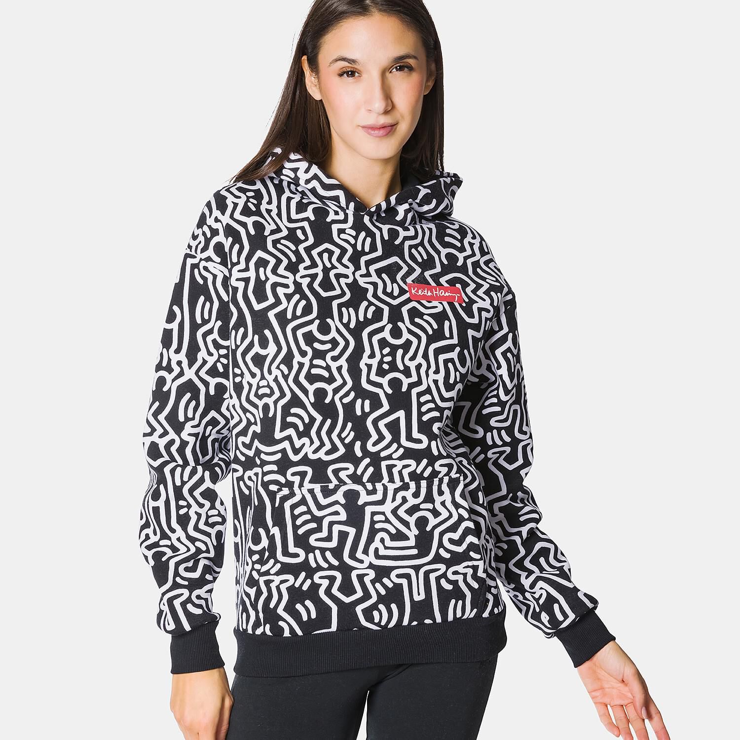 Felpa Keith Haring nera bianca e rossa AW LAB