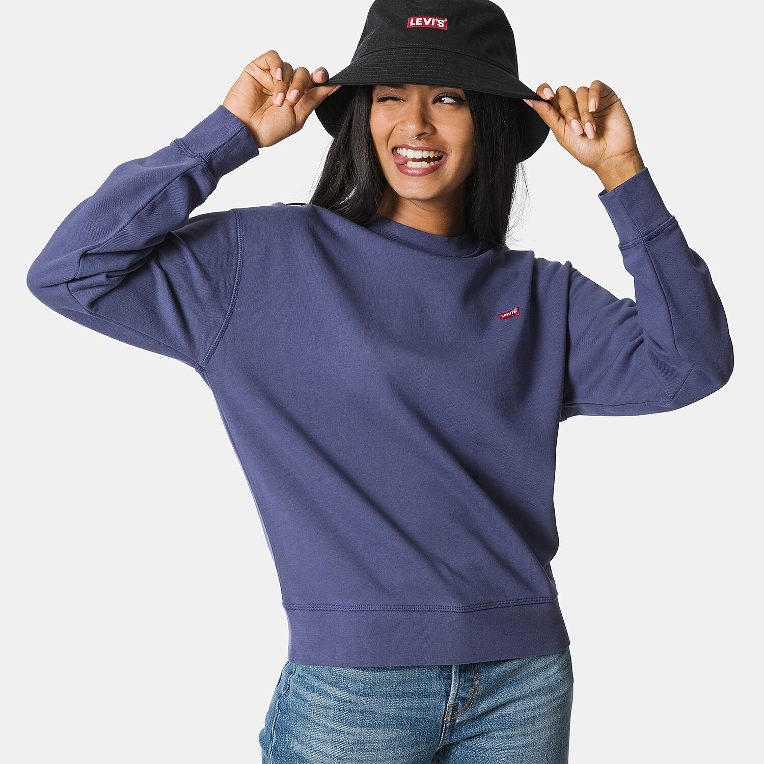 Felpa levi's blu bianca rossa deals