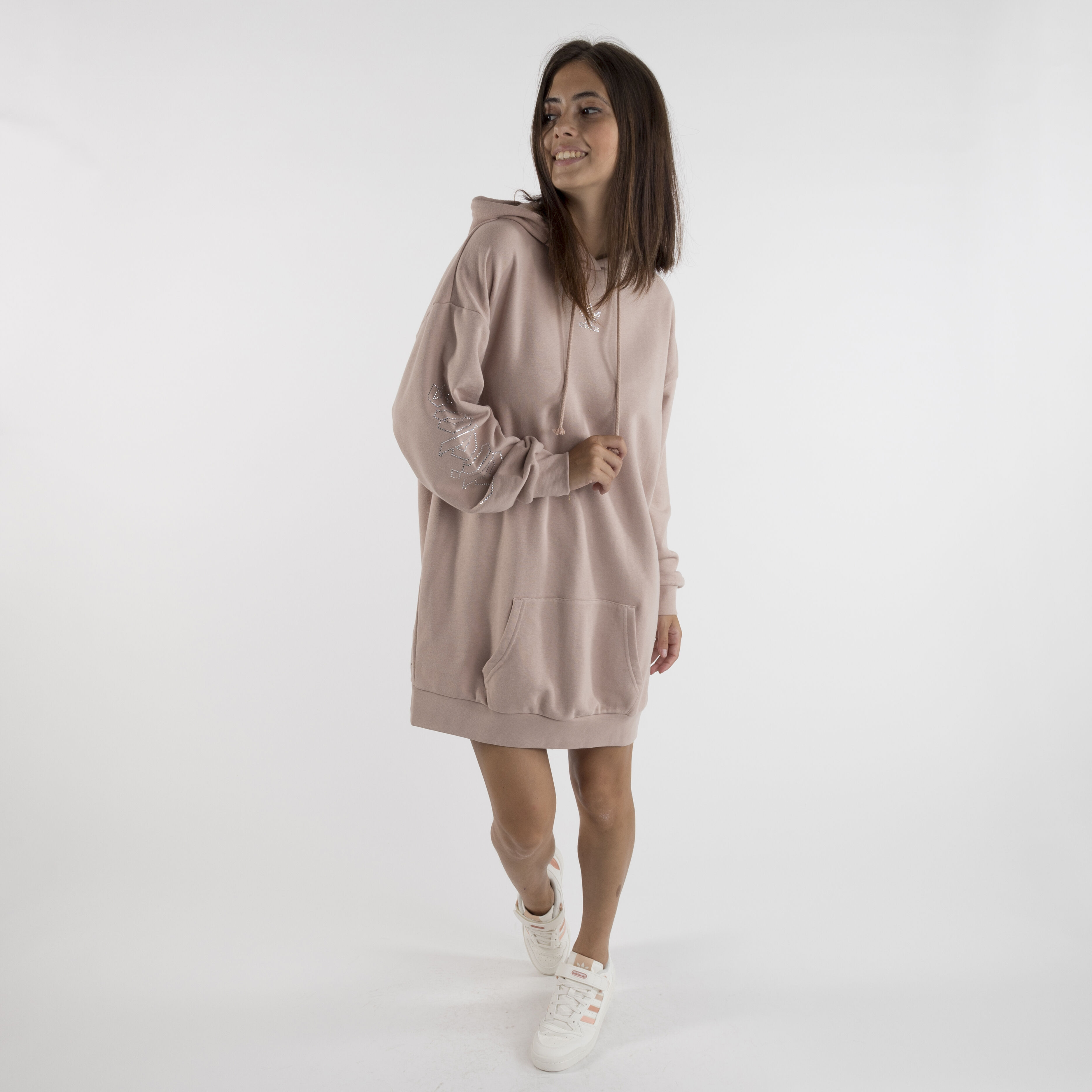FELPA ADIDAS HOODIE DRESS BEIGE AW LAB