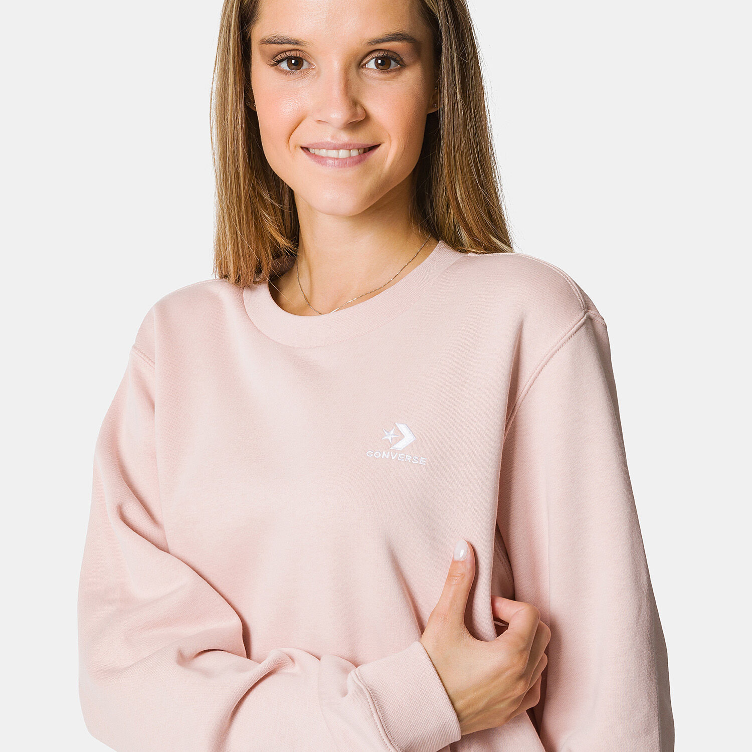 Felpa Converse Embroidered Star Chevron rosa AW LAB