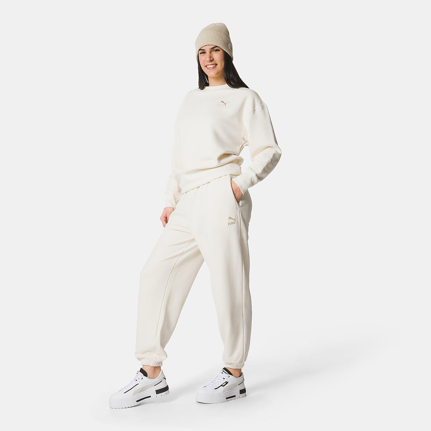 Pantaloni Puma Better Classics beige AW LAB