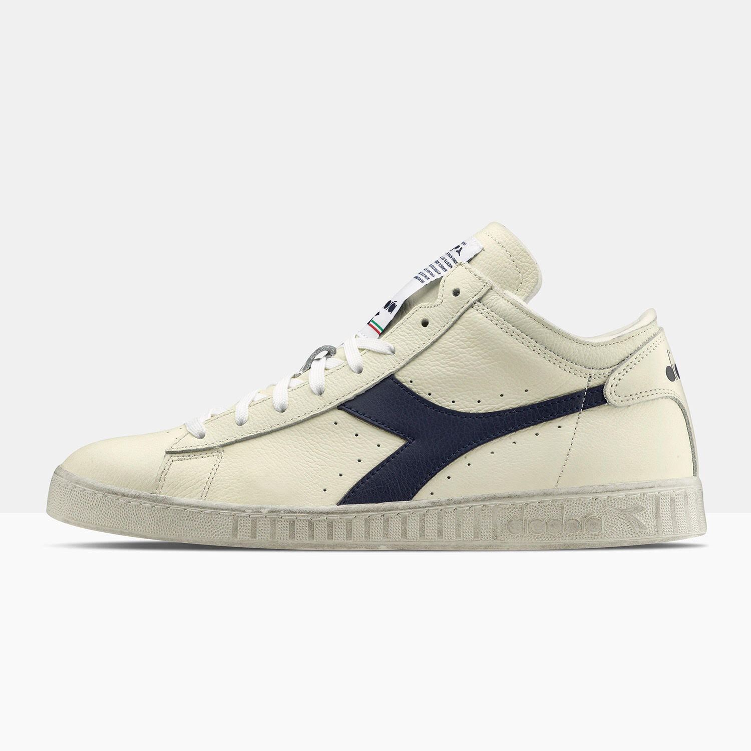 diadora Game L Waxed bianche e blu AW LAB