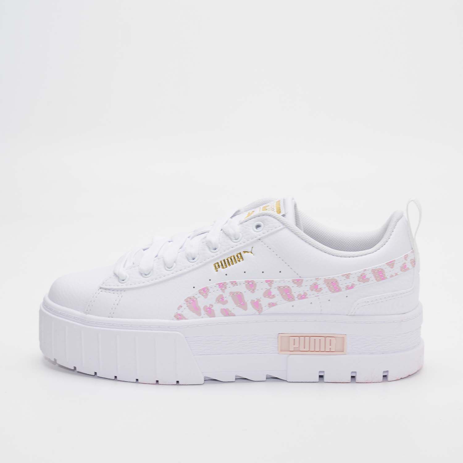Puma basket platform bianche e rosa store