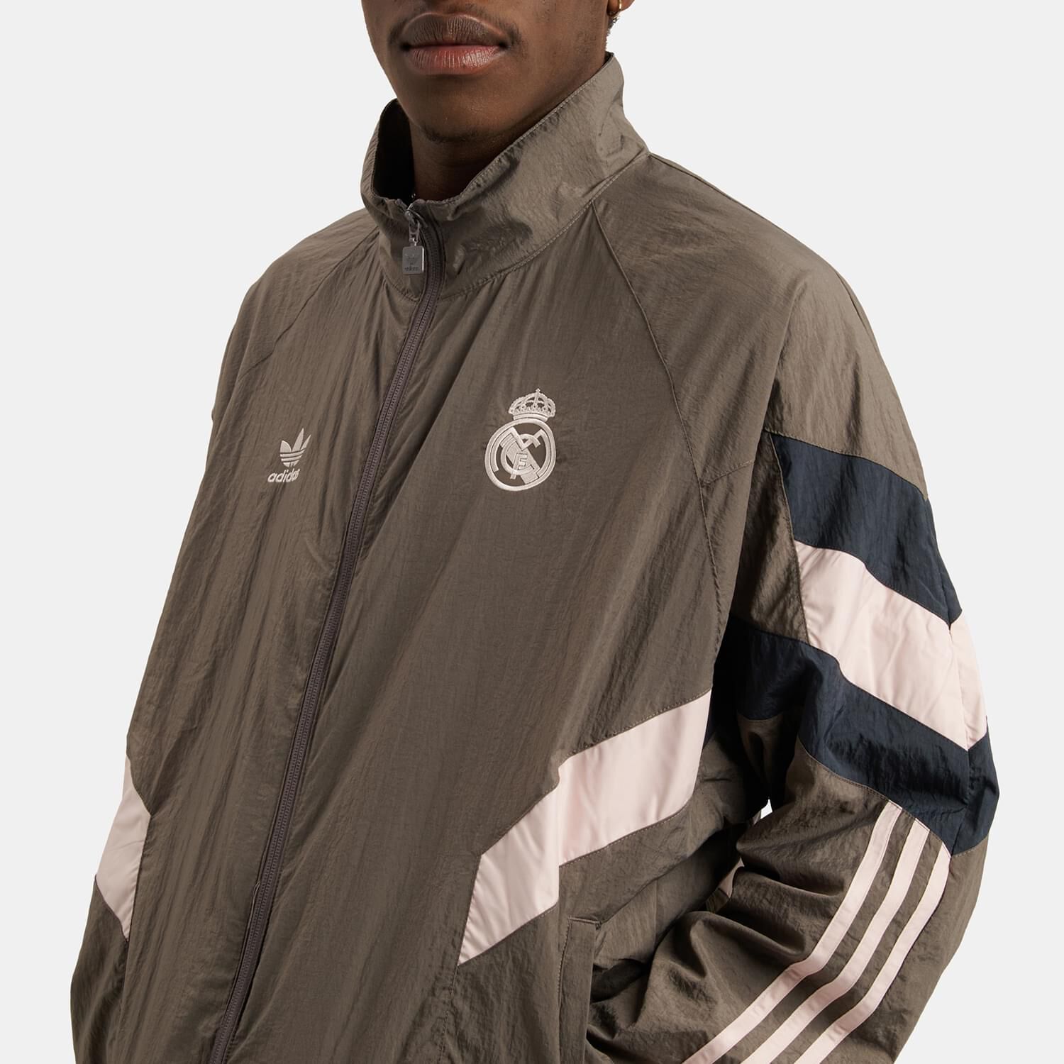 Felpa con zip adidas Originals Real Madrid grigia AW LAB