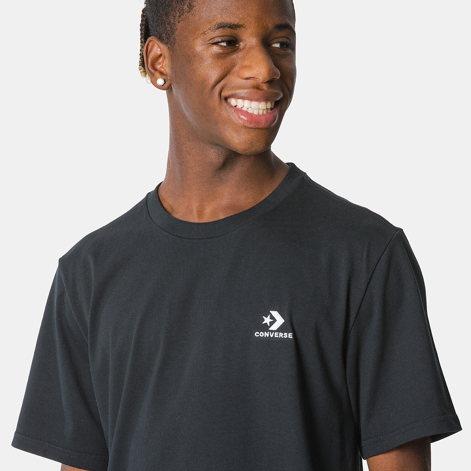 T shirt Converse Embroidered Star Chevron nera AW LAB