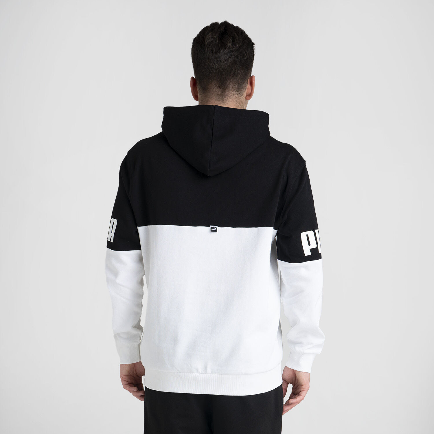 Felpa puma nera con clearance strisce bianche