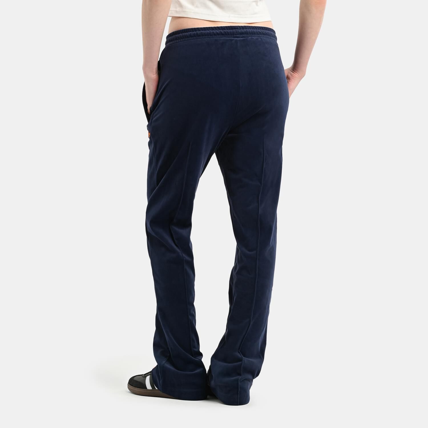 Pantaloni adidas Track pants 70s Velour blu e arancioni AW LAB