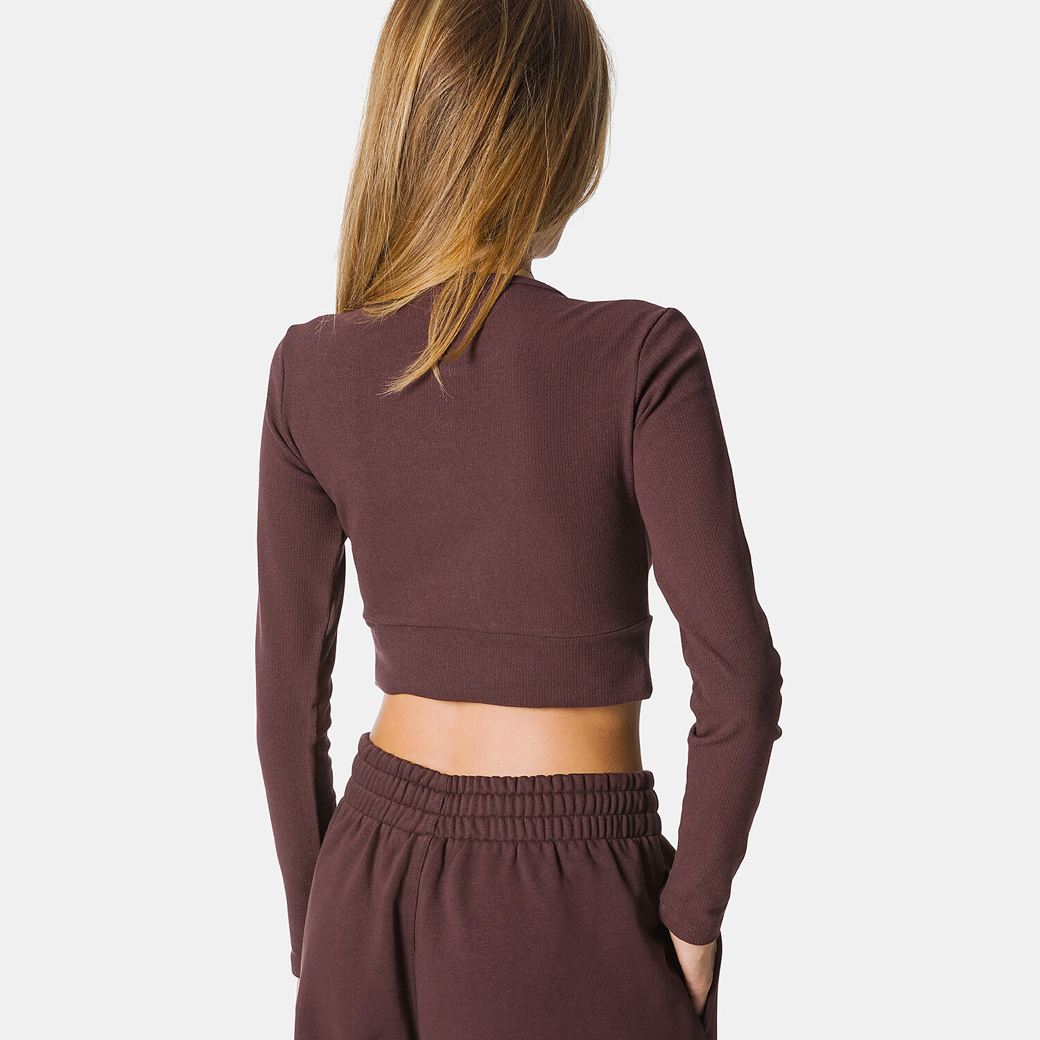 Maglia a maniche lunghe adidas Essentials Rib marrone AW LAB