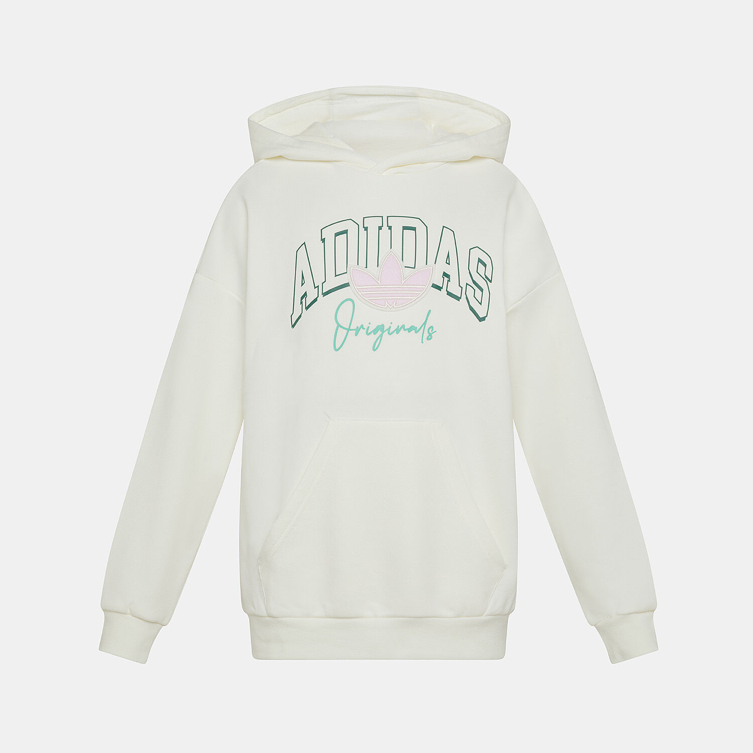 Felpa adidas Collegiate Graphic bianca verde e rosa AW LAB