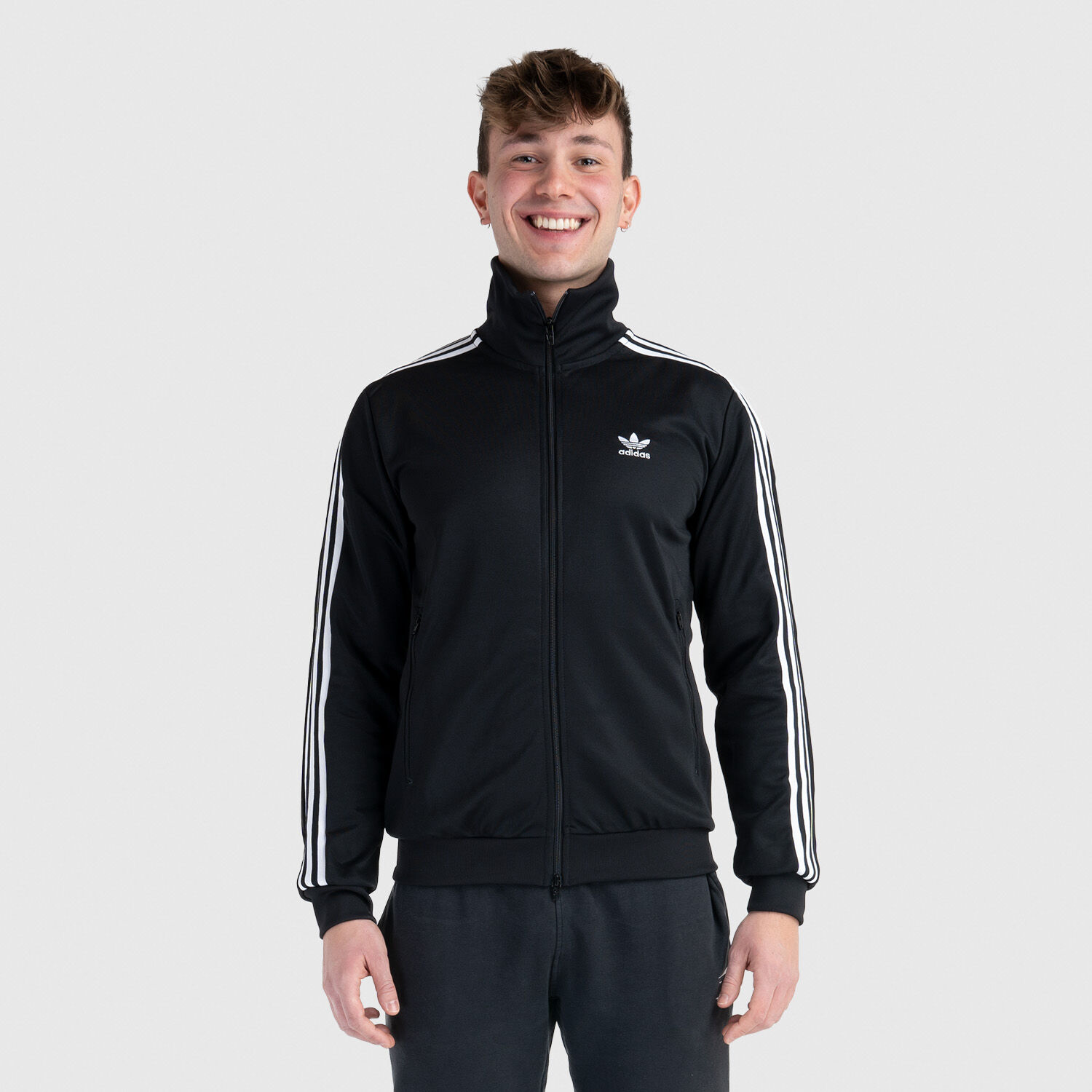 Felpa adidas jacket adicolor classics nera e bianca AW LAB