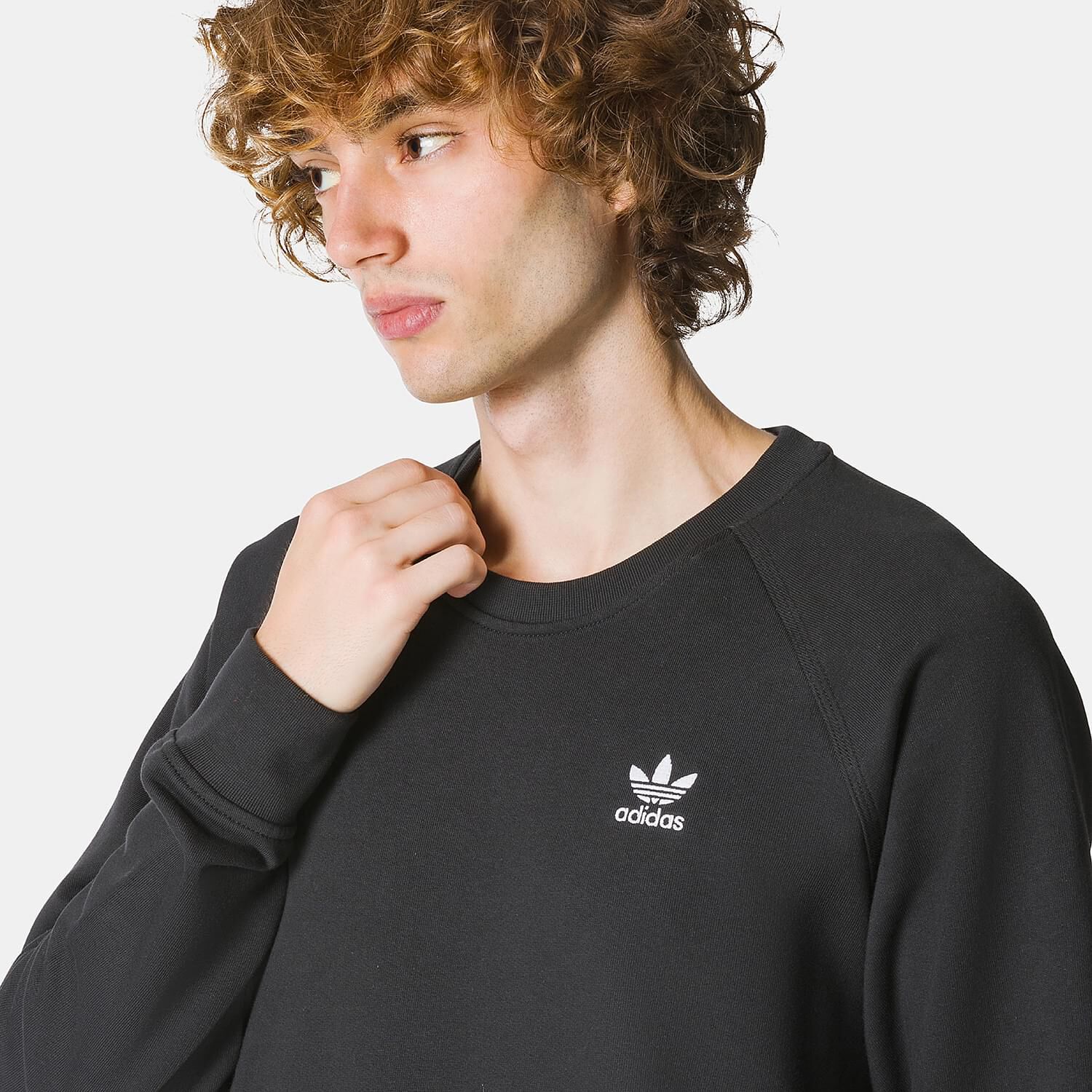 Felpa adidas trefoil nera shop