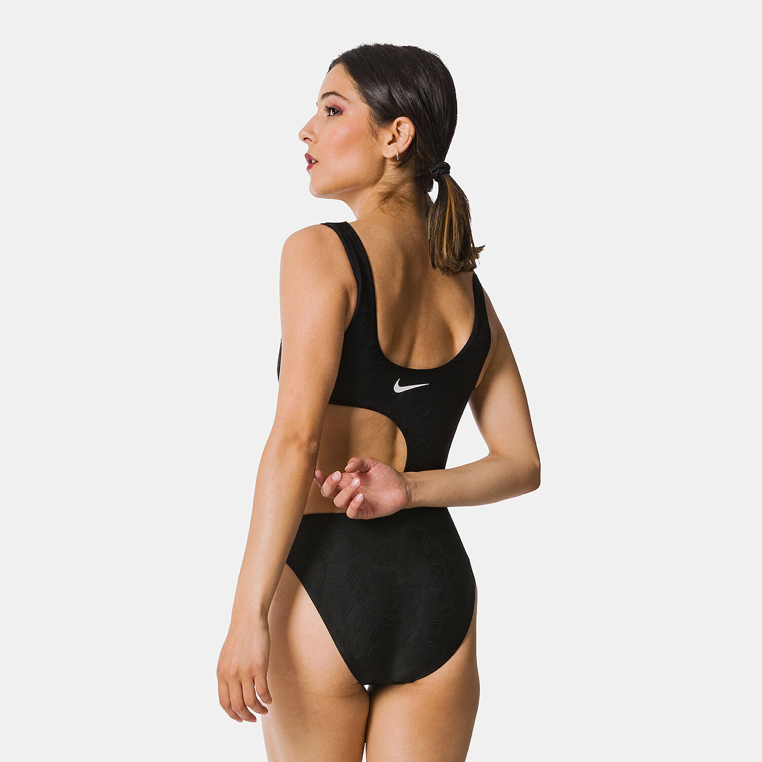 Costume Intero Nike 1 Piece nero e bianco AW LAB