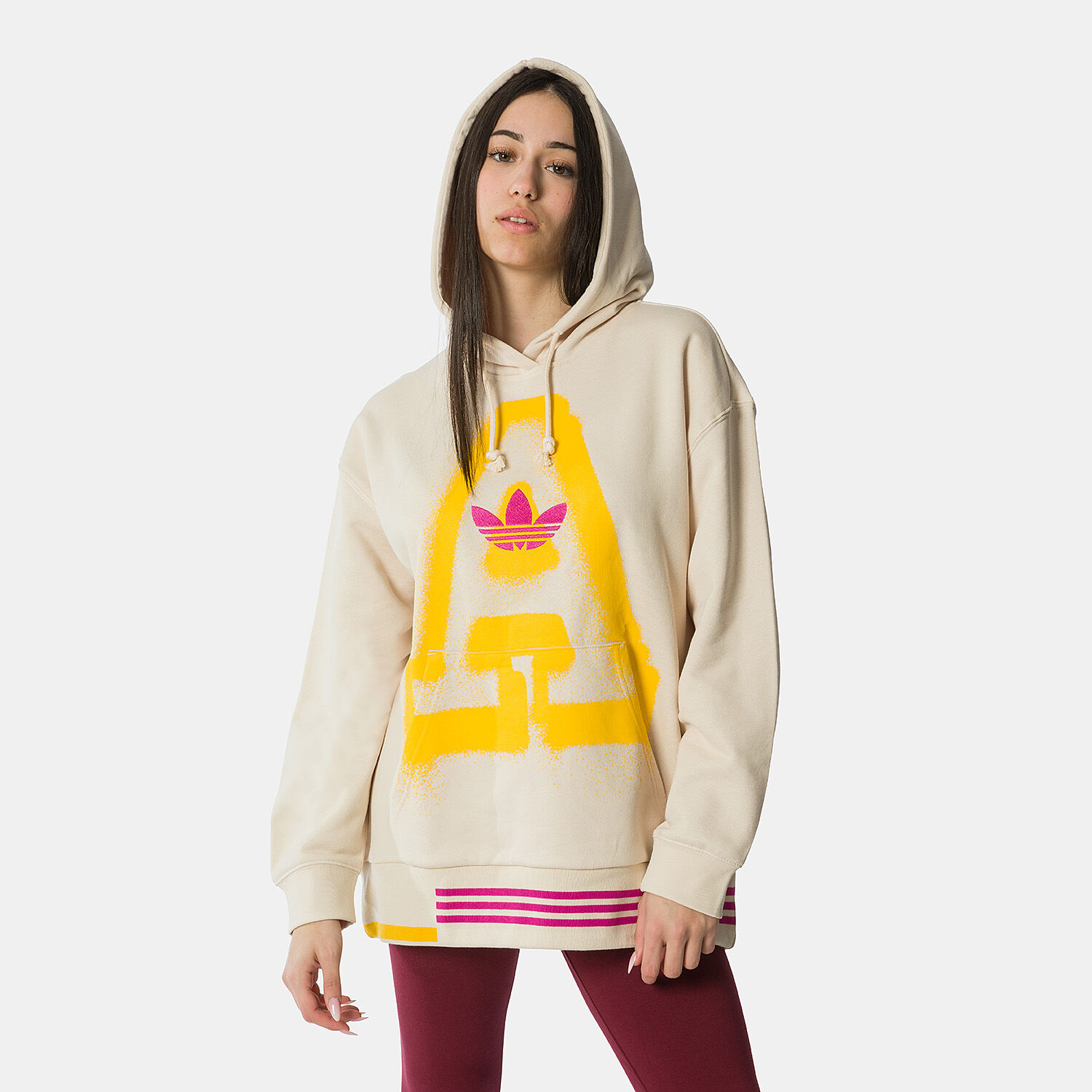 Felpa adidas gialla con top cappuccio