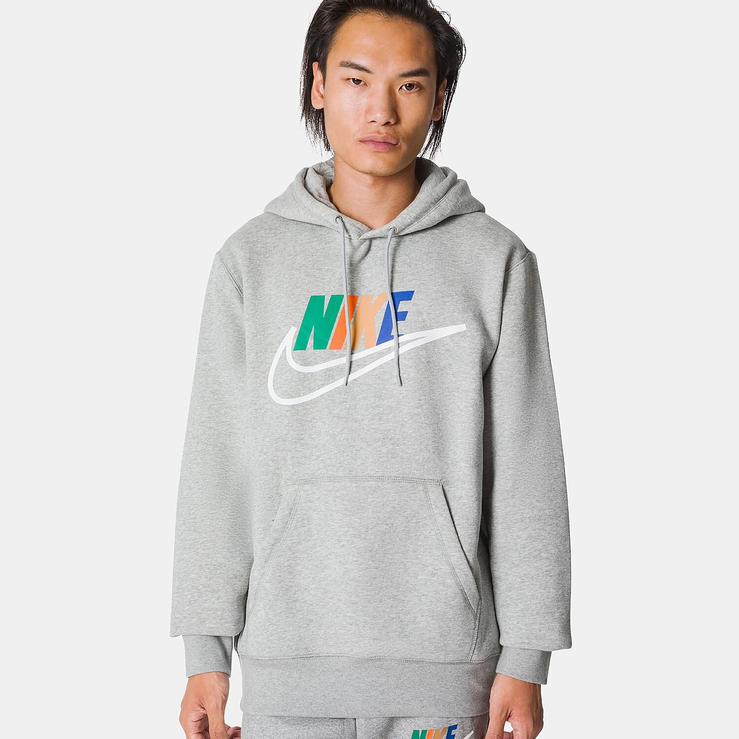 Felpa Nike Club Futura grigia e multicolor AW LAB
