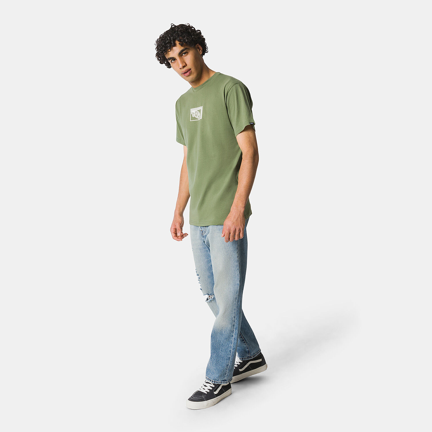 T shirt Vans Tech Box verde e bianca AW LAB