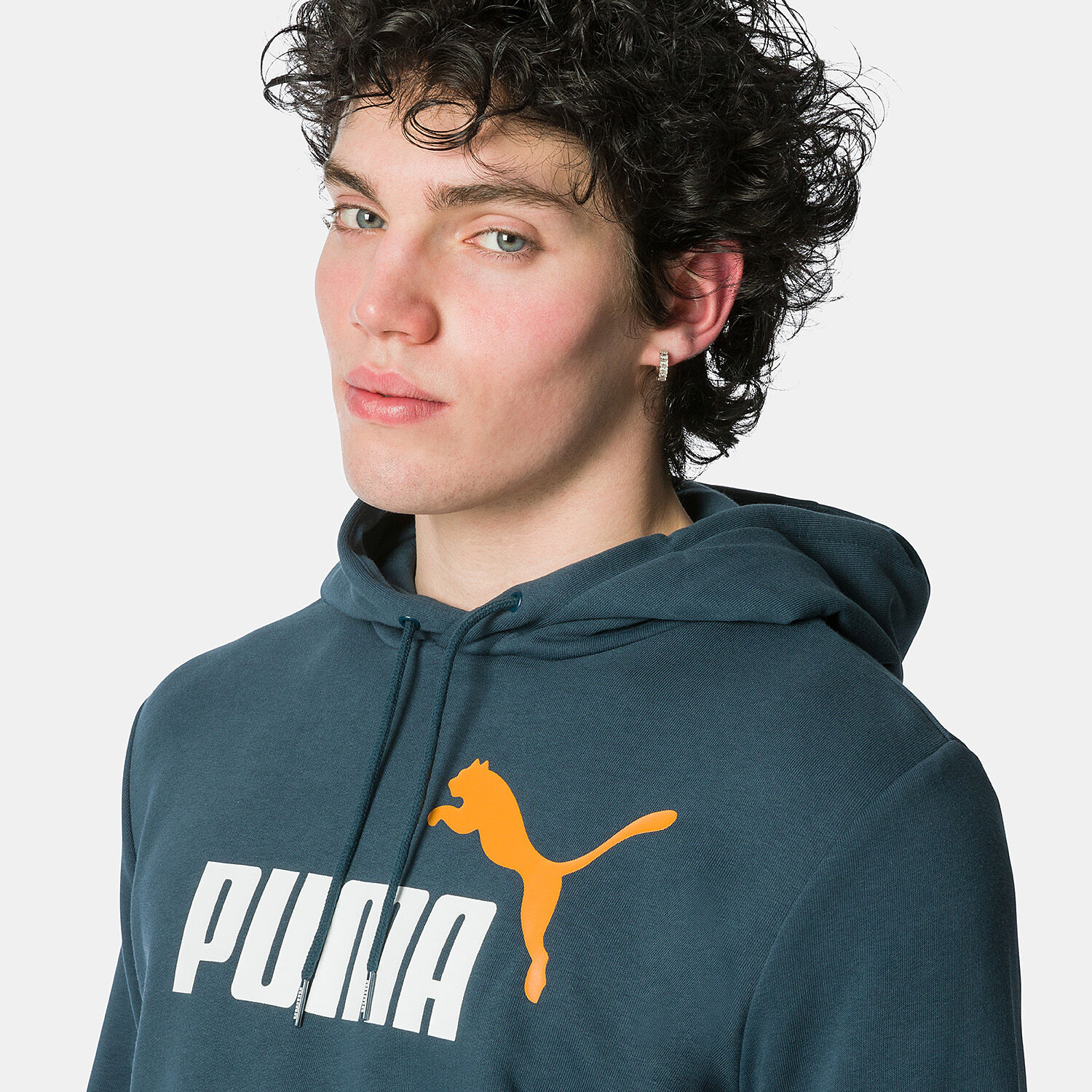 Felpa Puma Essentials Big Logo blu e gialla AW LAB