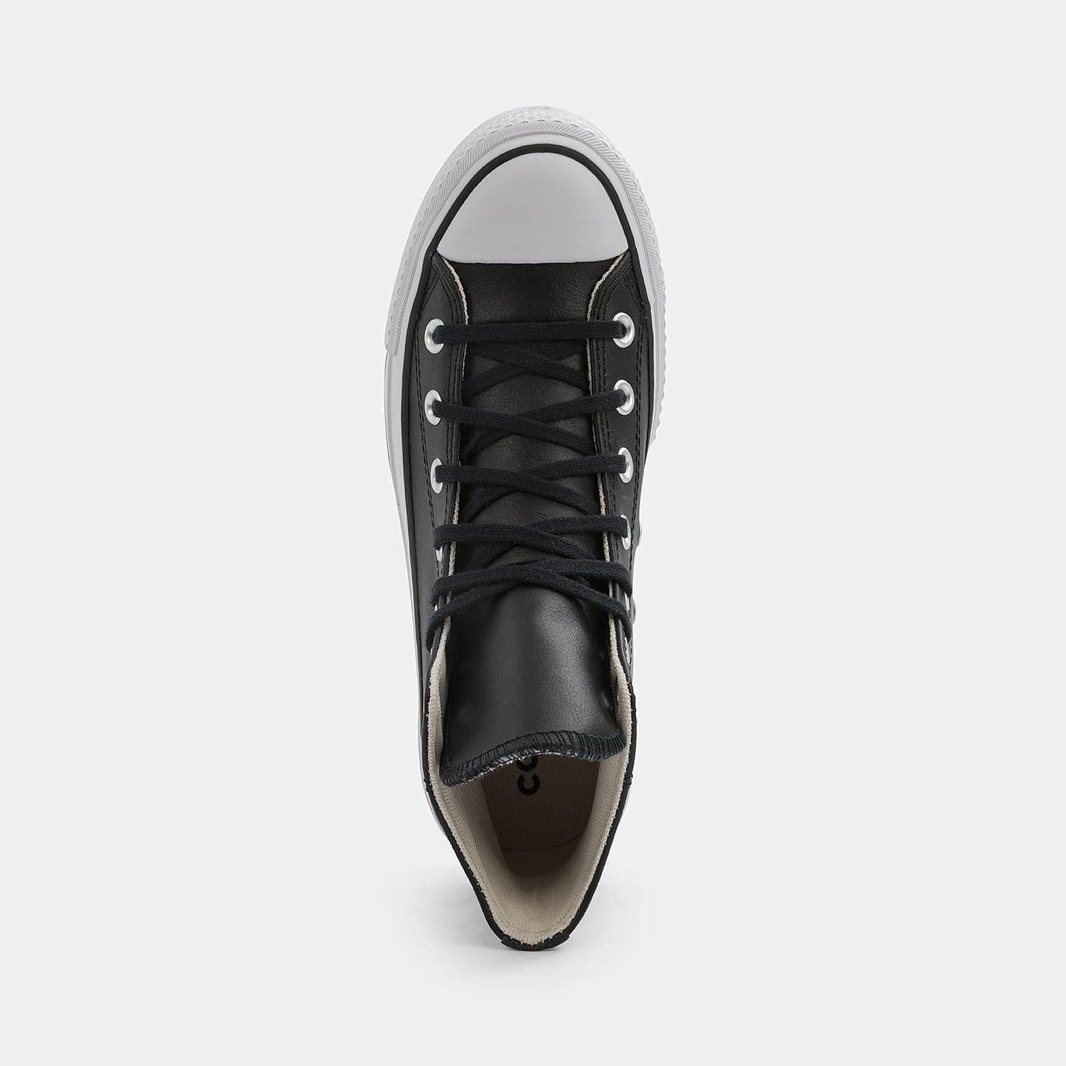 Converse platform top pelle nere