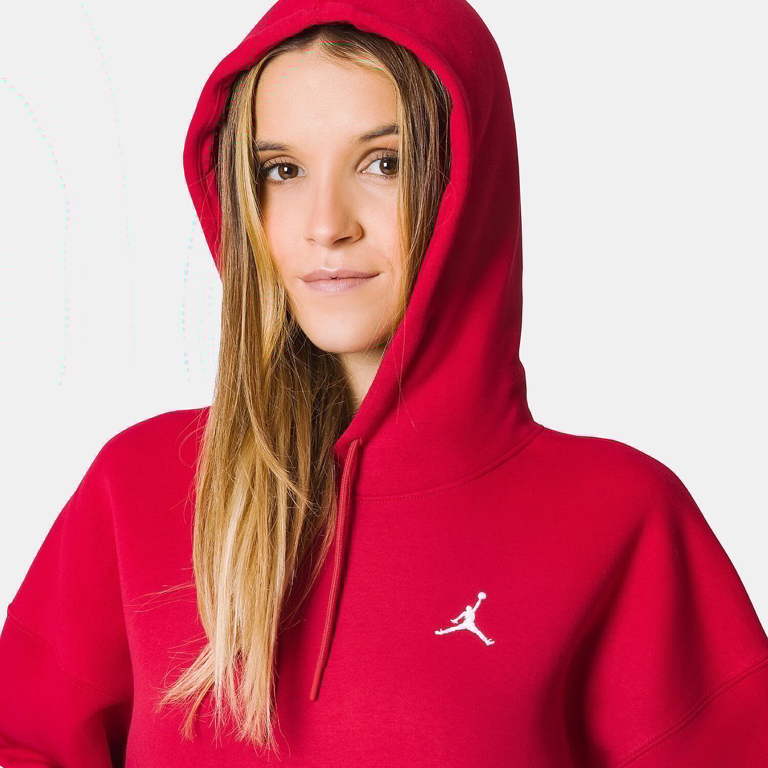 Felpa jordan rossa top senza cappuccio