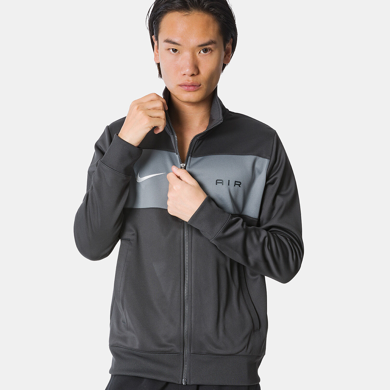 Felpa nike grigia con zip on sale