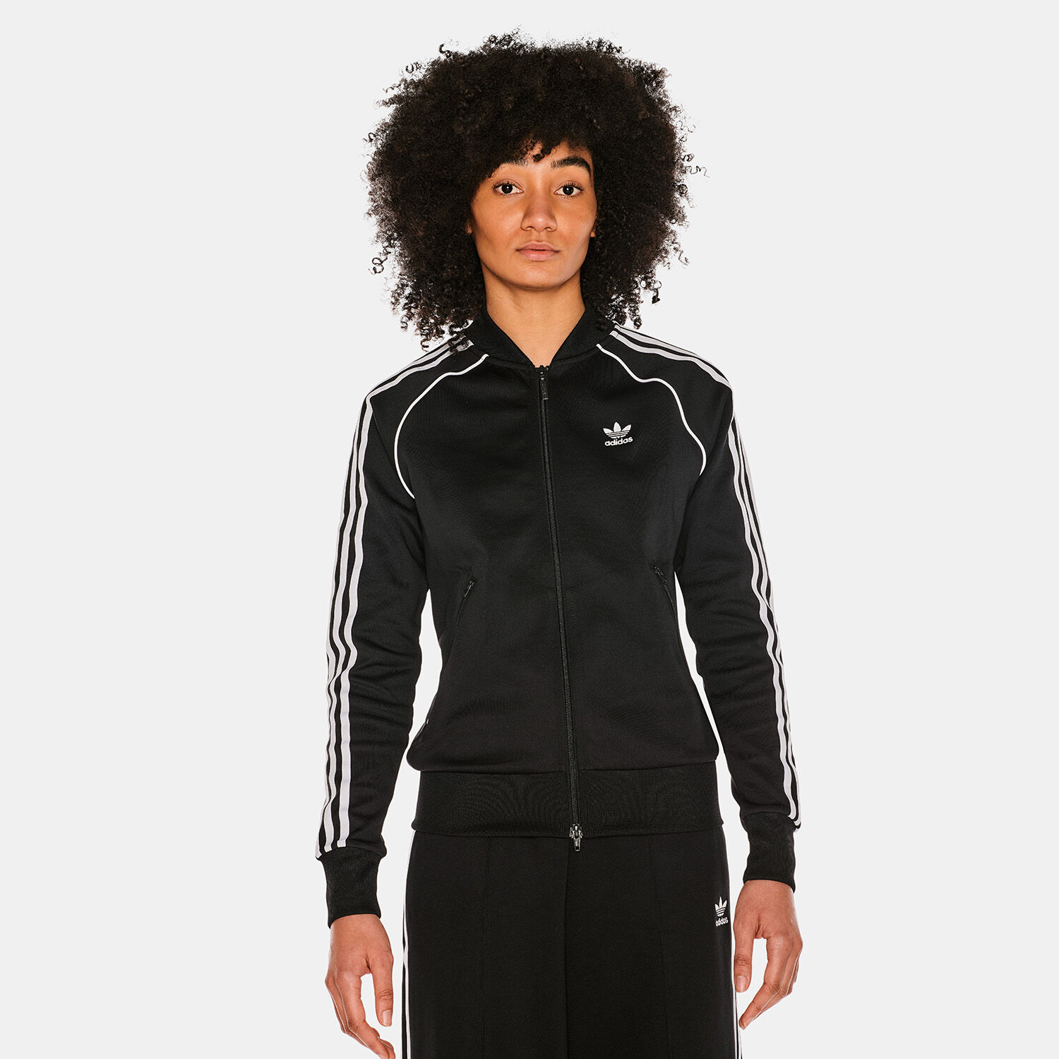 FelpaTrack adidas Primeblue SST nera e bianca AW LAB