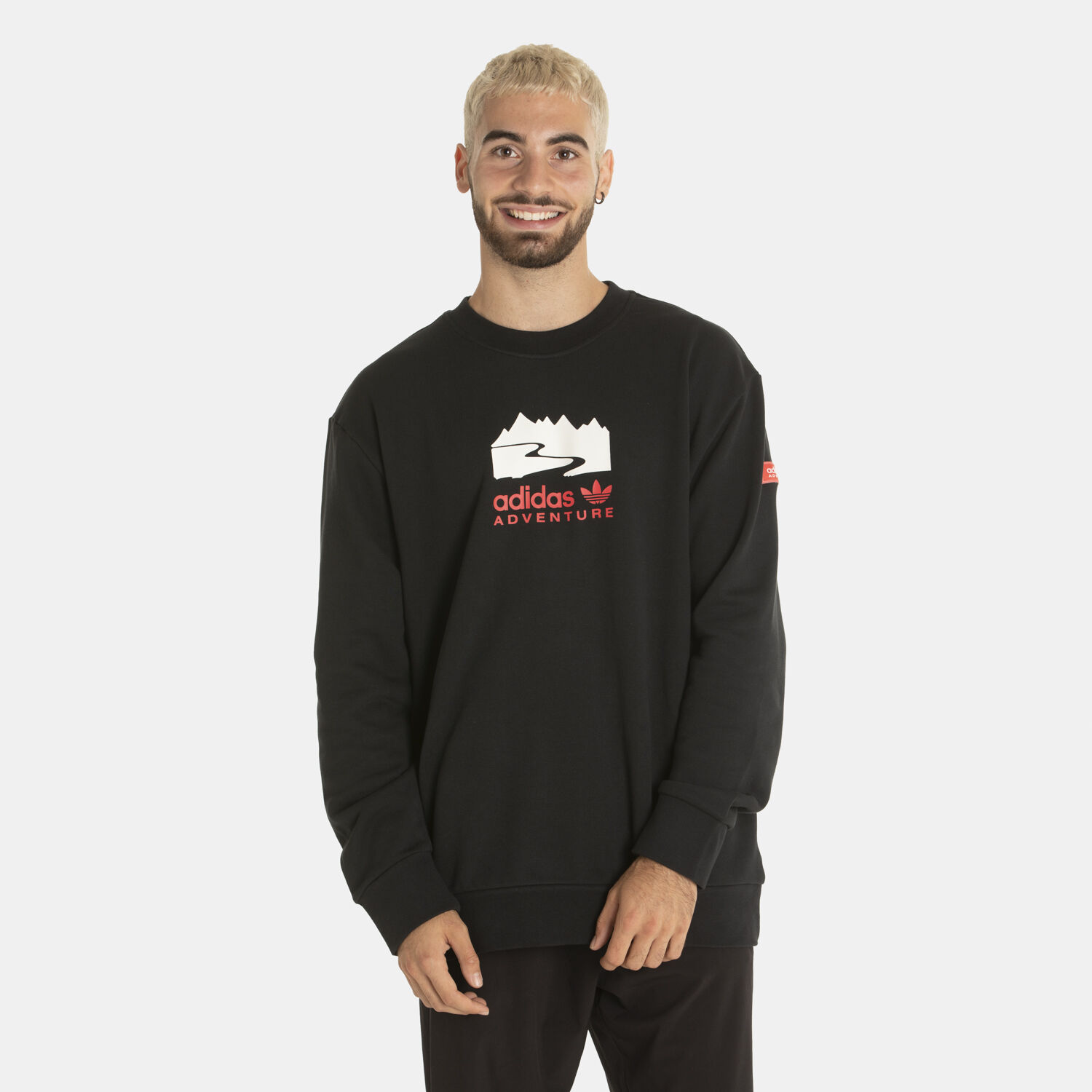 FELPA ADIDAS ADVENTURE LOGO CREW NERO AW LAB