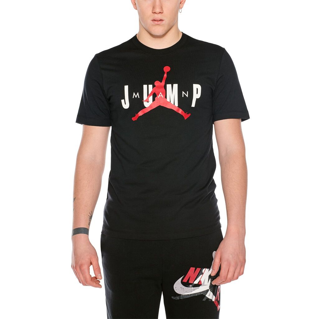 T SHIRT JORDAN JUMPMAN CLASSIC CREW NERA BIANCA E ROSSA AW LAB