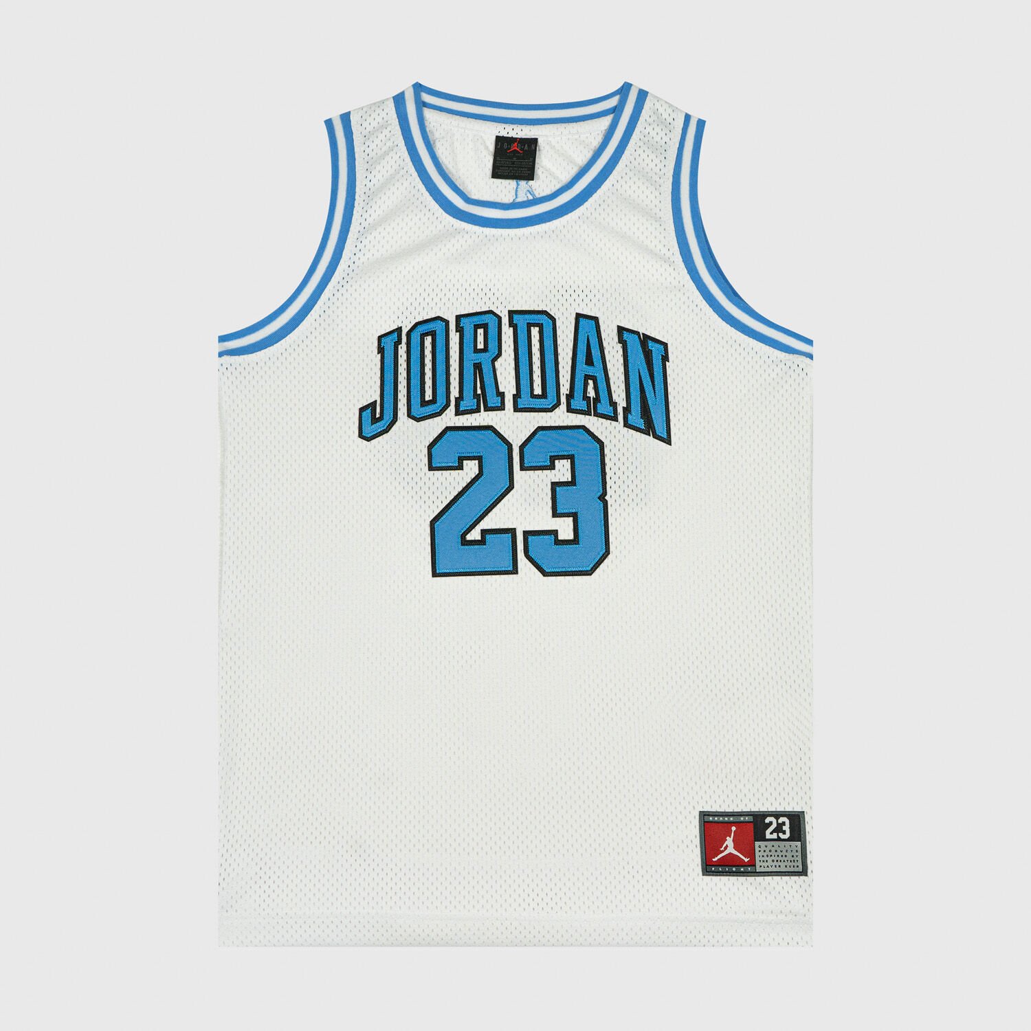 Canotta Jordan 23 Jersey bianca e azzurra AW LAB