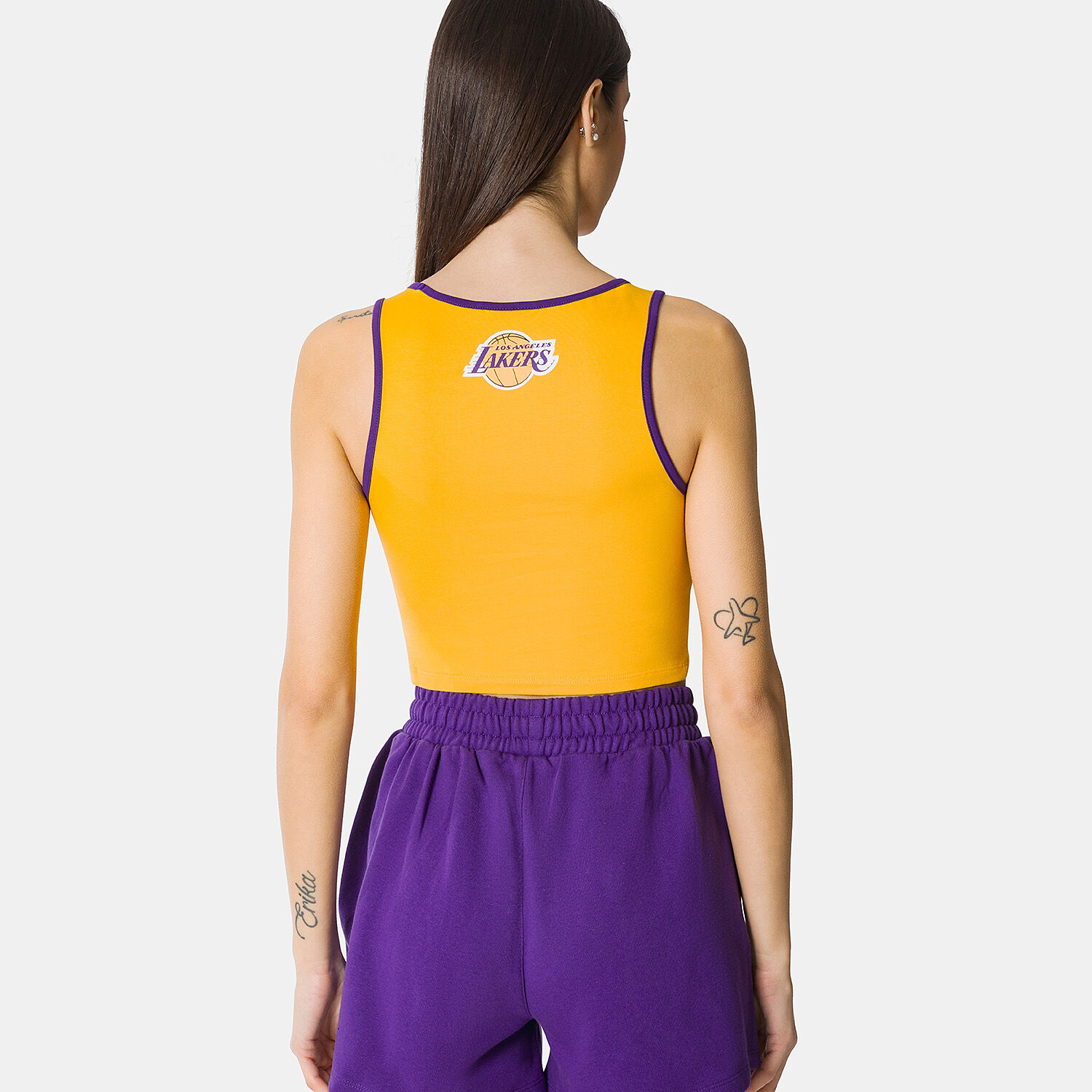 Canotta New Era LA Lakers NBA gialla viola e bianca AW LAB