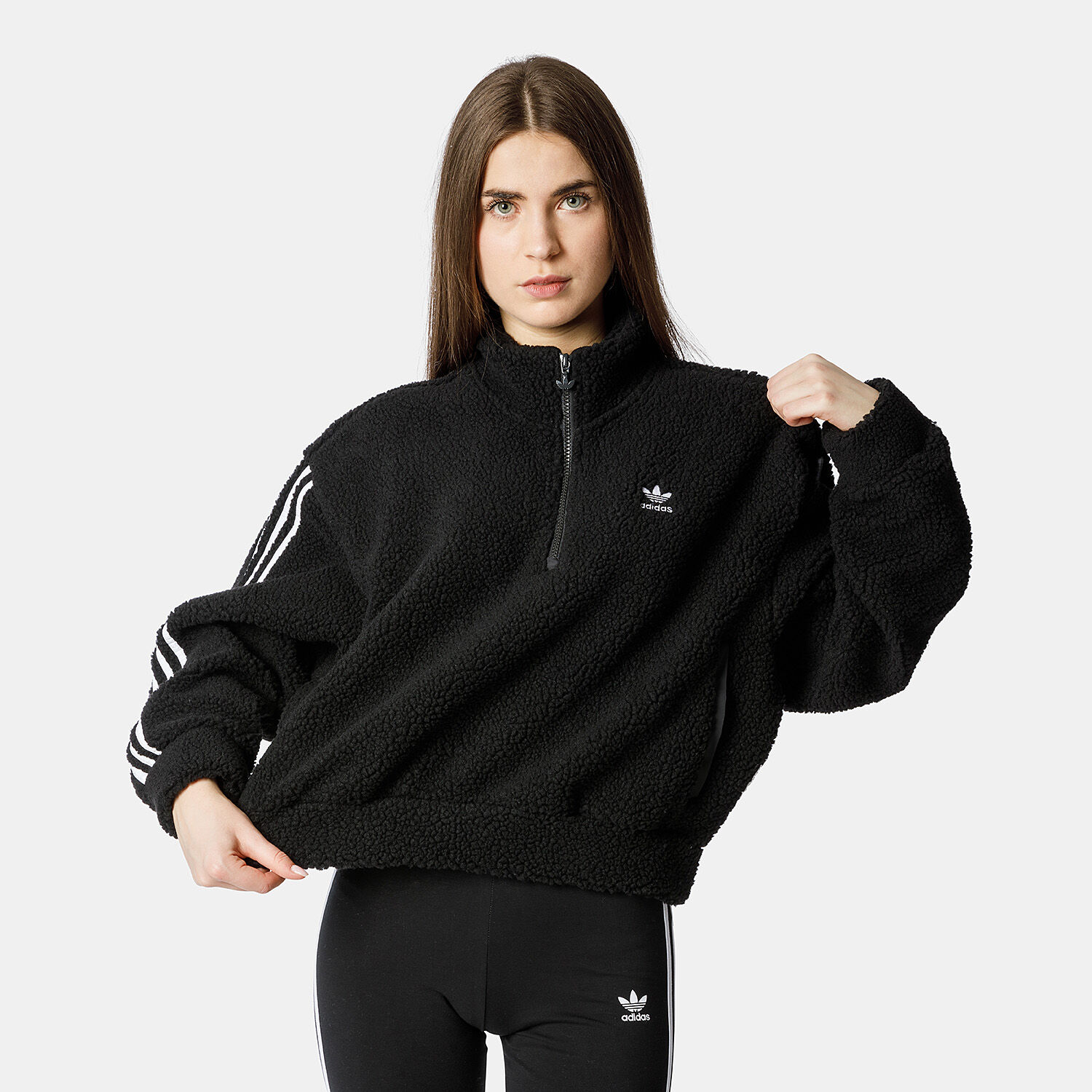 Adidas felpa nera e bianca hot sale