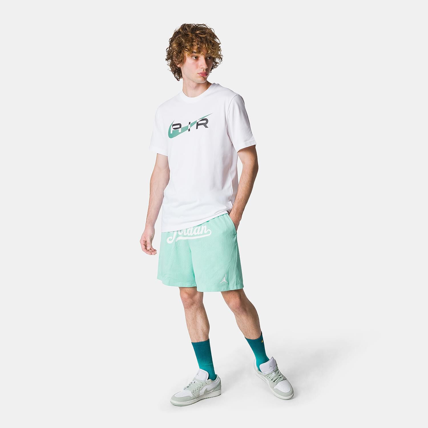 Short Jordan Flight MVP verdi e bianchi AW LAB